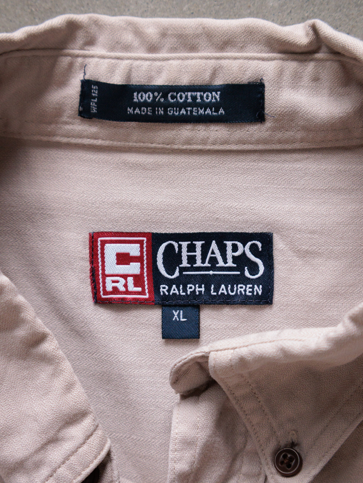 Vintage Beige Chaps Ralph Lauren Shirt (XL)