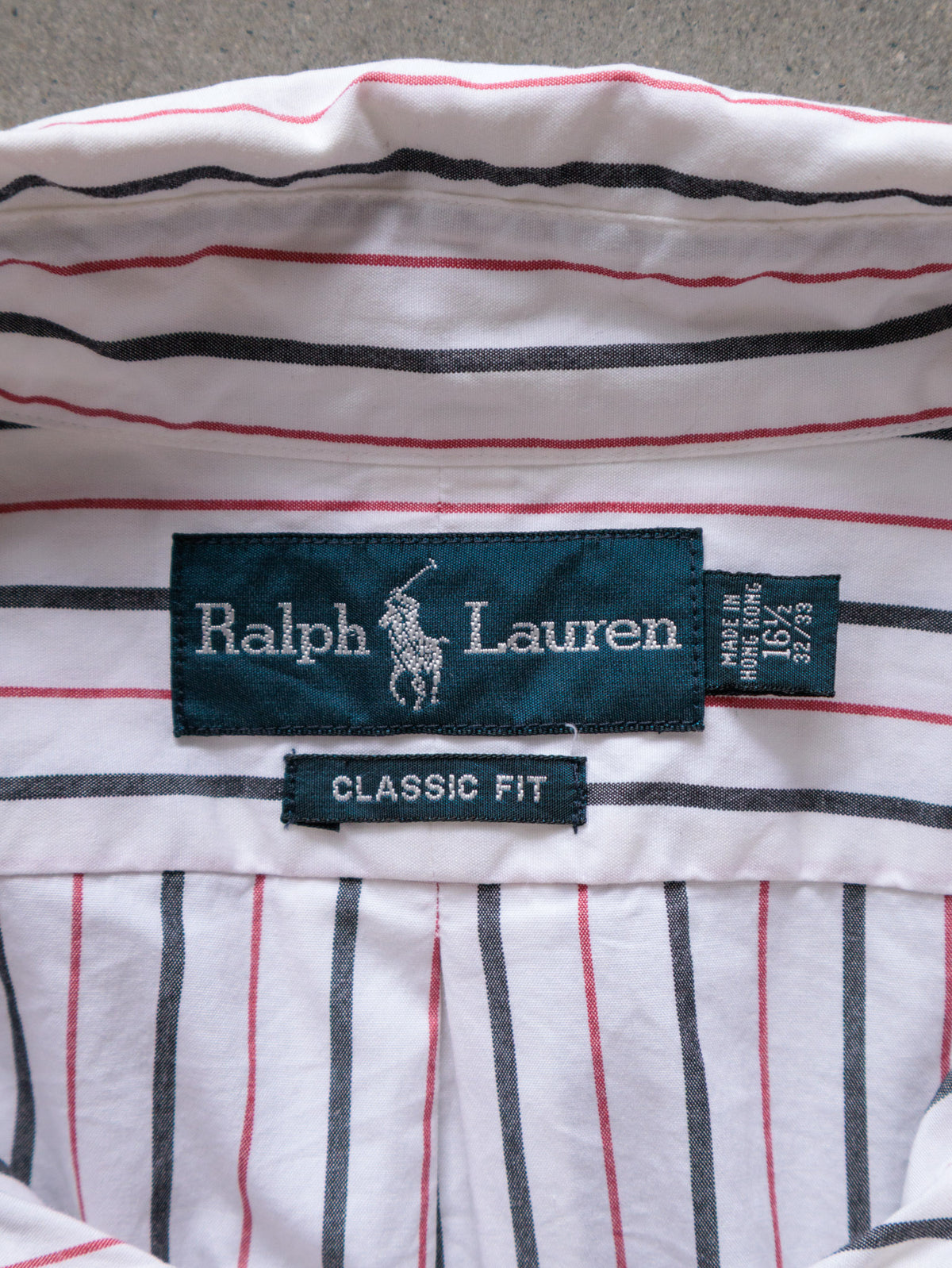 Vintage White Striped Ralph Lauren Shirt (L)