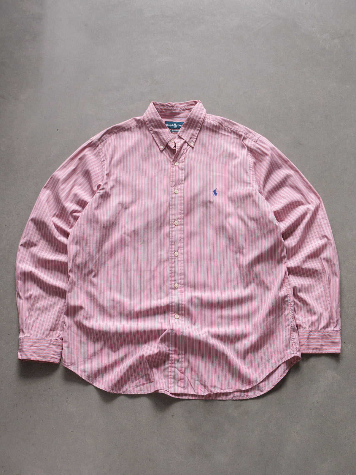 Vintage 00s Pink Striped Ralph Lauren Shirt (L)