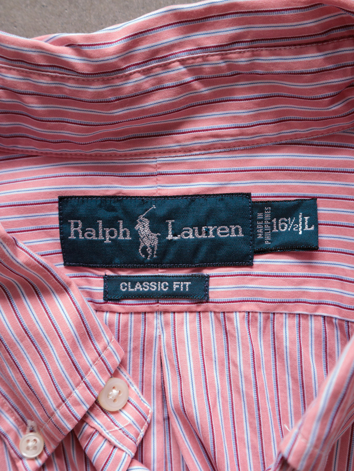 Vintage 00s Pink Striped Ralph Lauren Shirt (L)