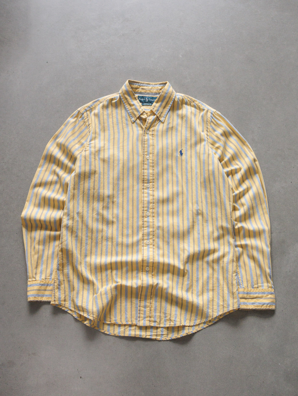 Vintage 00s Yellow Striped Ralph Lauren Shirt (M)