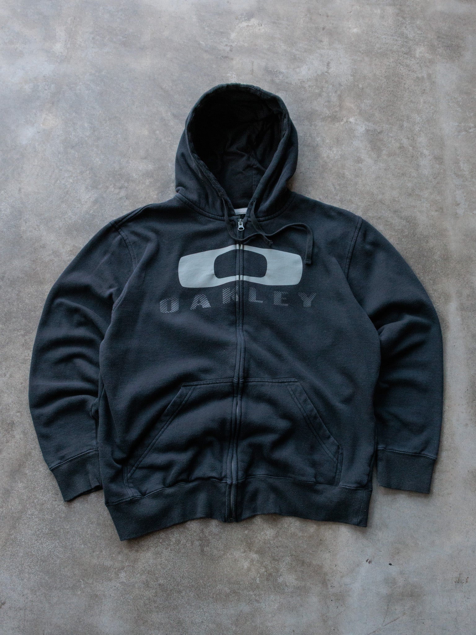 Vintage Black Oakley Full Zip Hoodie (L)