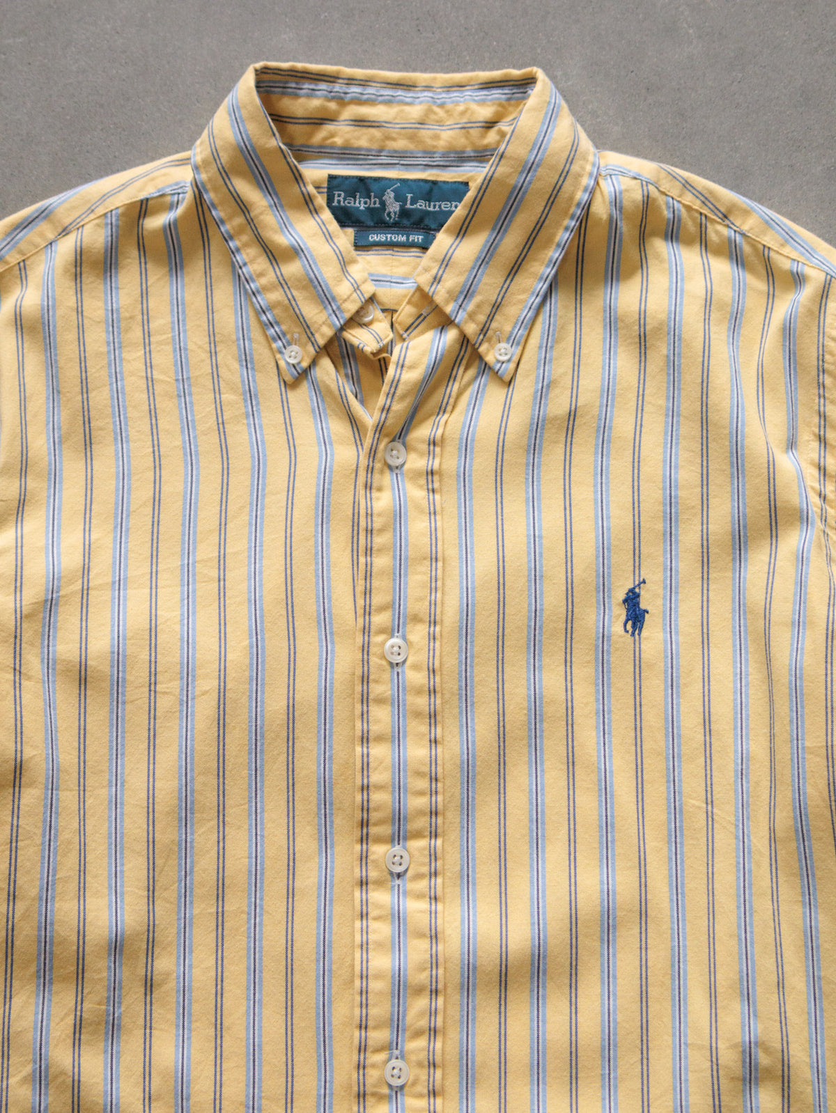 Vintage 00s Yellow Striped Ralph Lauren Shirt (M)
