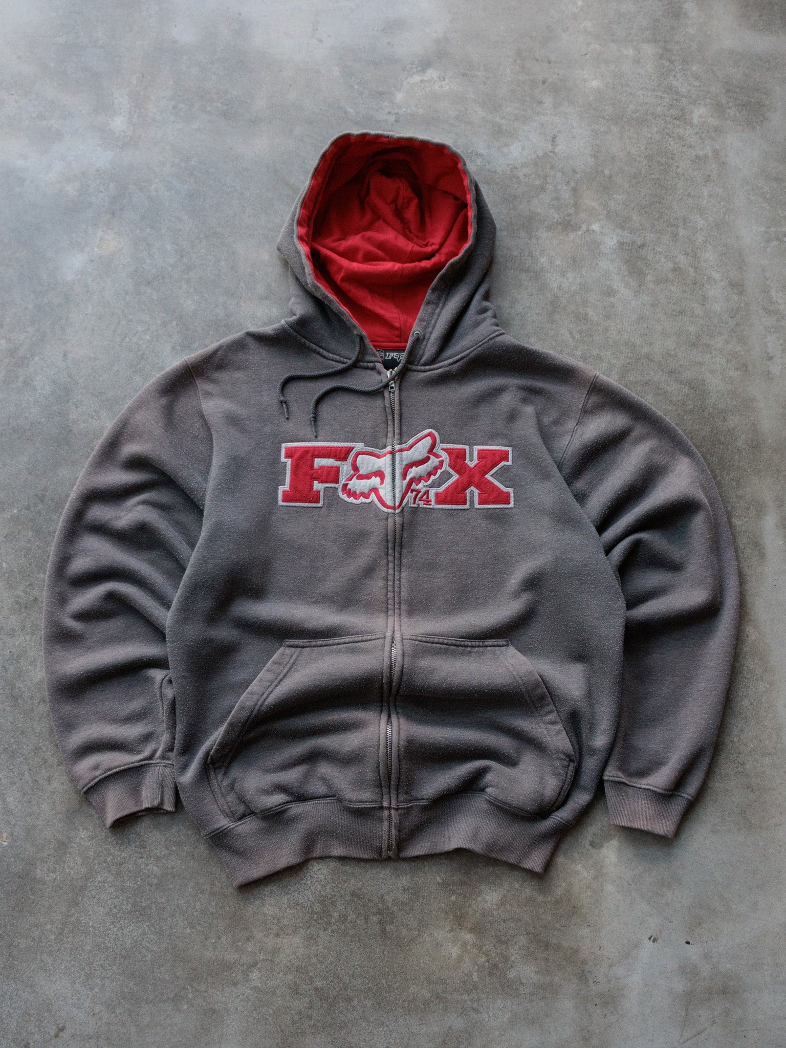 Vintage 00s Grey Fox Racing Full Zip Hoodie (S)