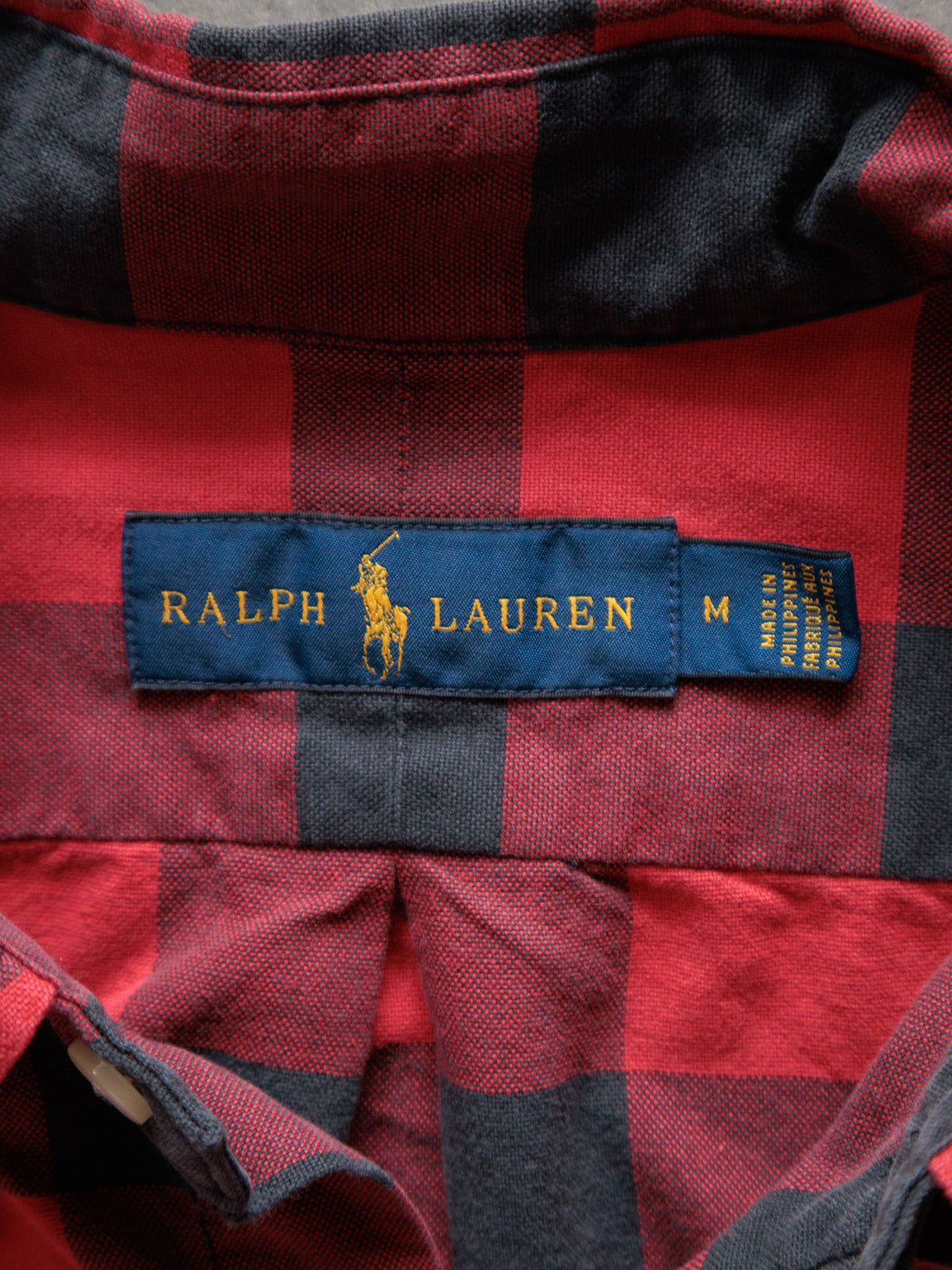 Vintage 00s Red Buffalo Plaid Ralph Lauren Shirt (M)