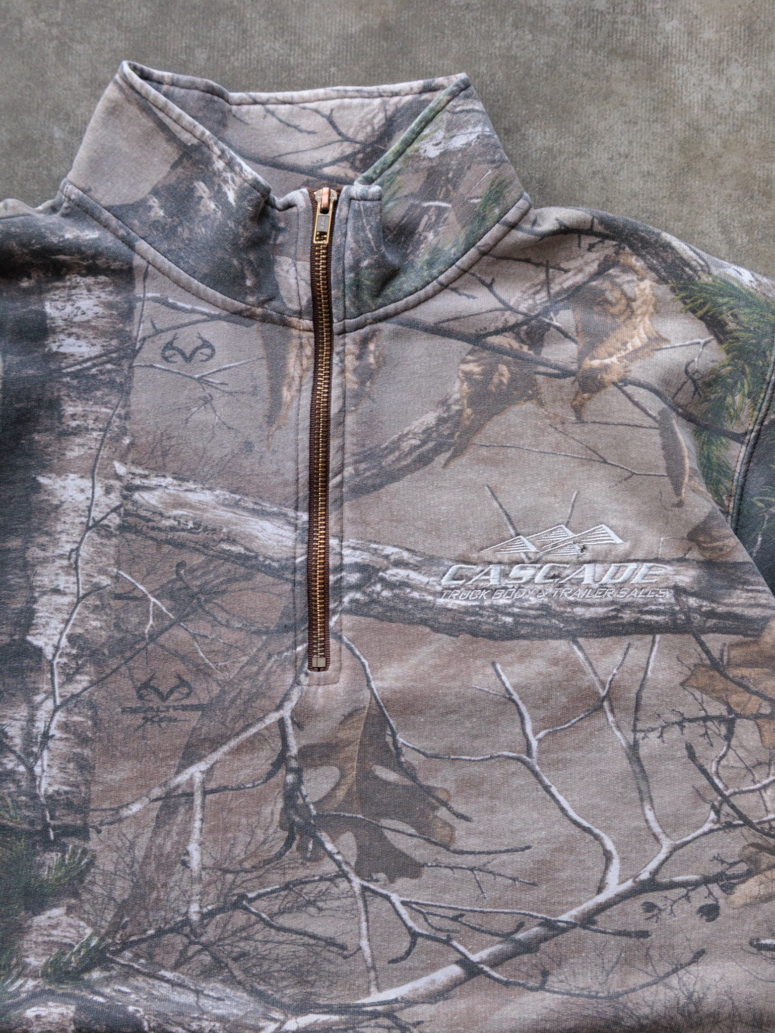 Vintage Brown Realtree Camo Russell Outdoors Quarter Zip (-)
