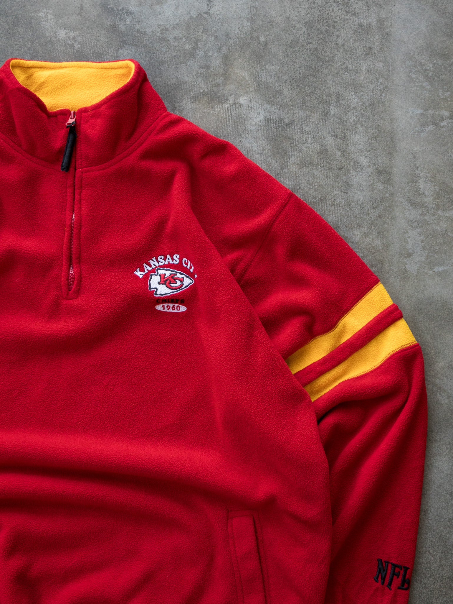 Vintage Kansas City Chiefs 1/4 Zip Fleece Sweatshirt (XL)