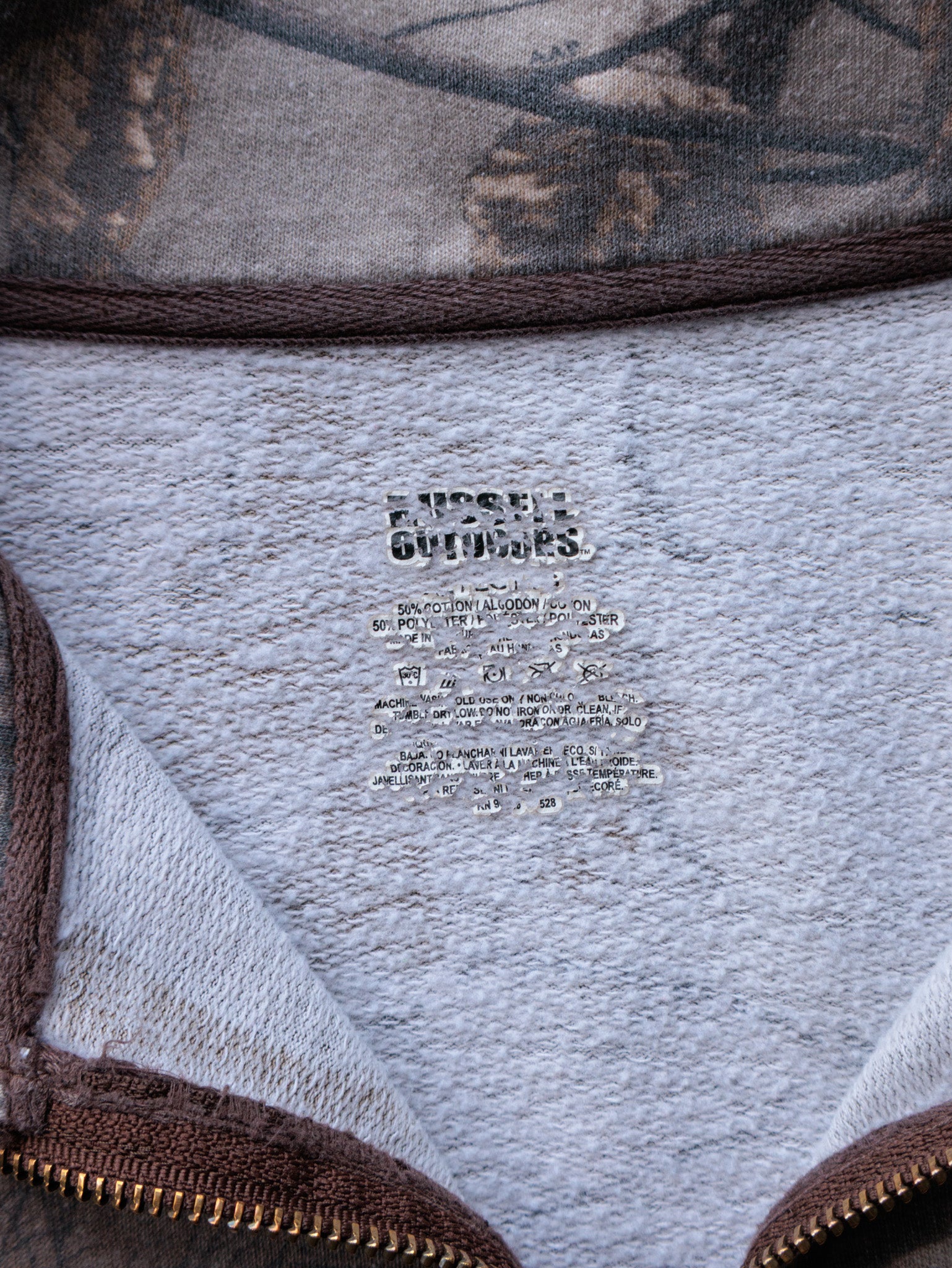 Vintage Brown Realtree Camo Russell Outdoors Quarter Zip (-)