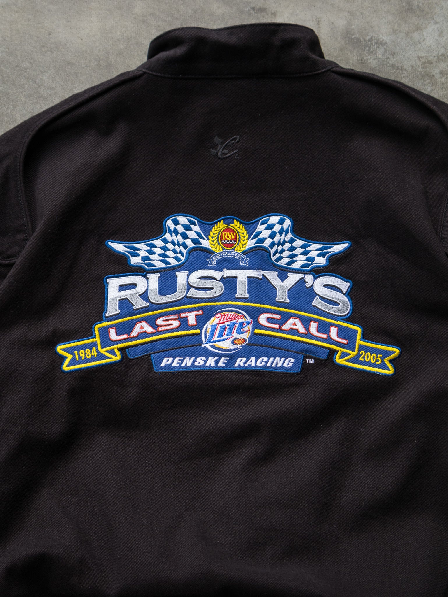 Vintage 00s Black Rusty Wallace Miller Lite NASCAR Jacket (M)