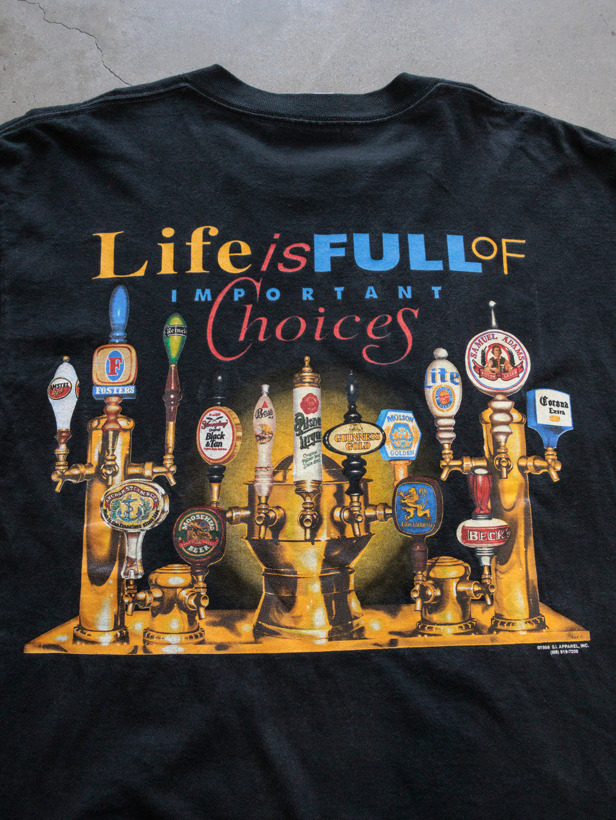 Vintage 90s Black Life Is Full Of Important Choices Slogan Tee (XL)