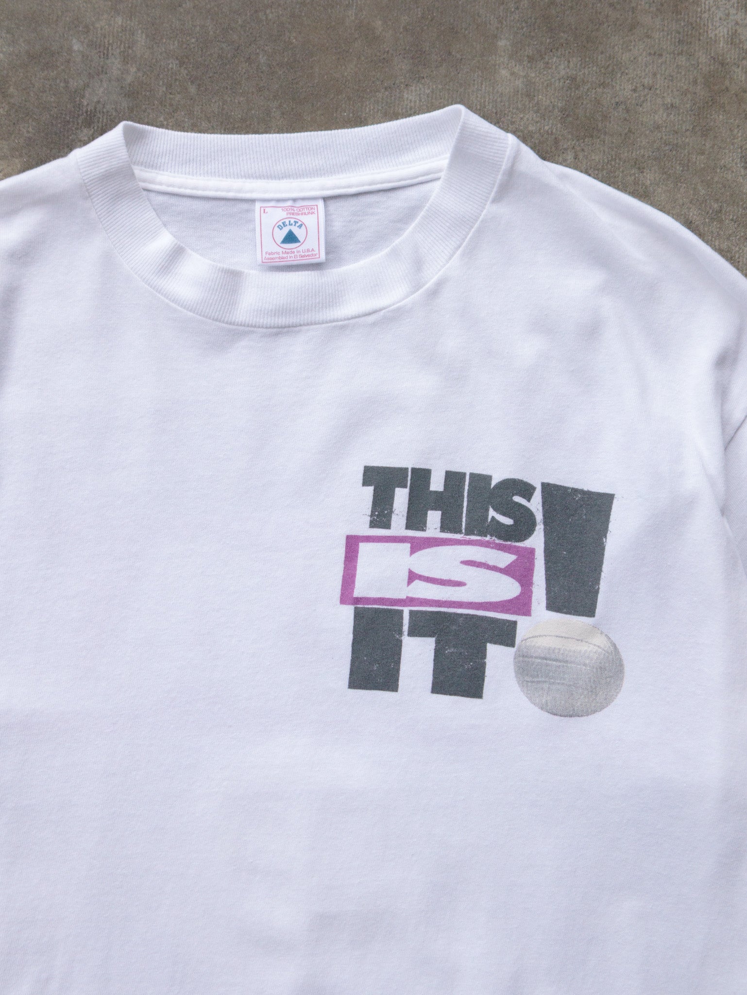 Vintage 90s White Volleyball Graphic Tee (L)