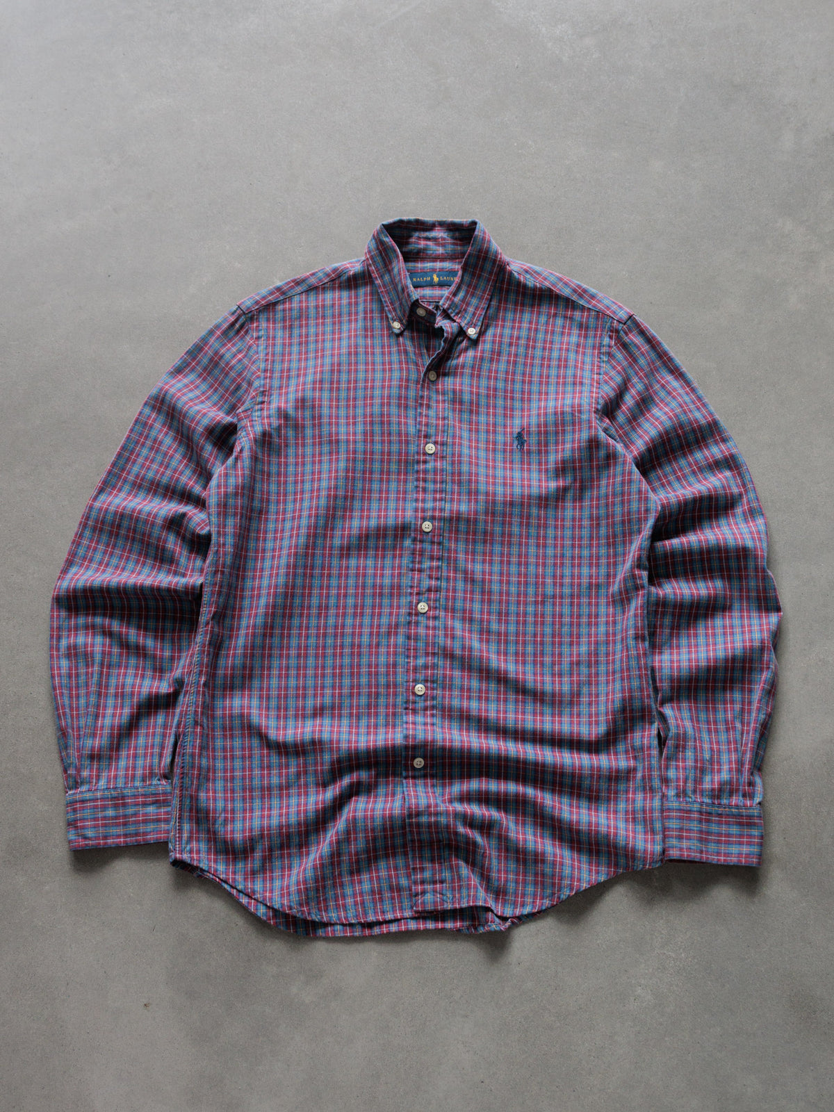 Vintage Blue Plaid Ralph Lauren Shirt (S)