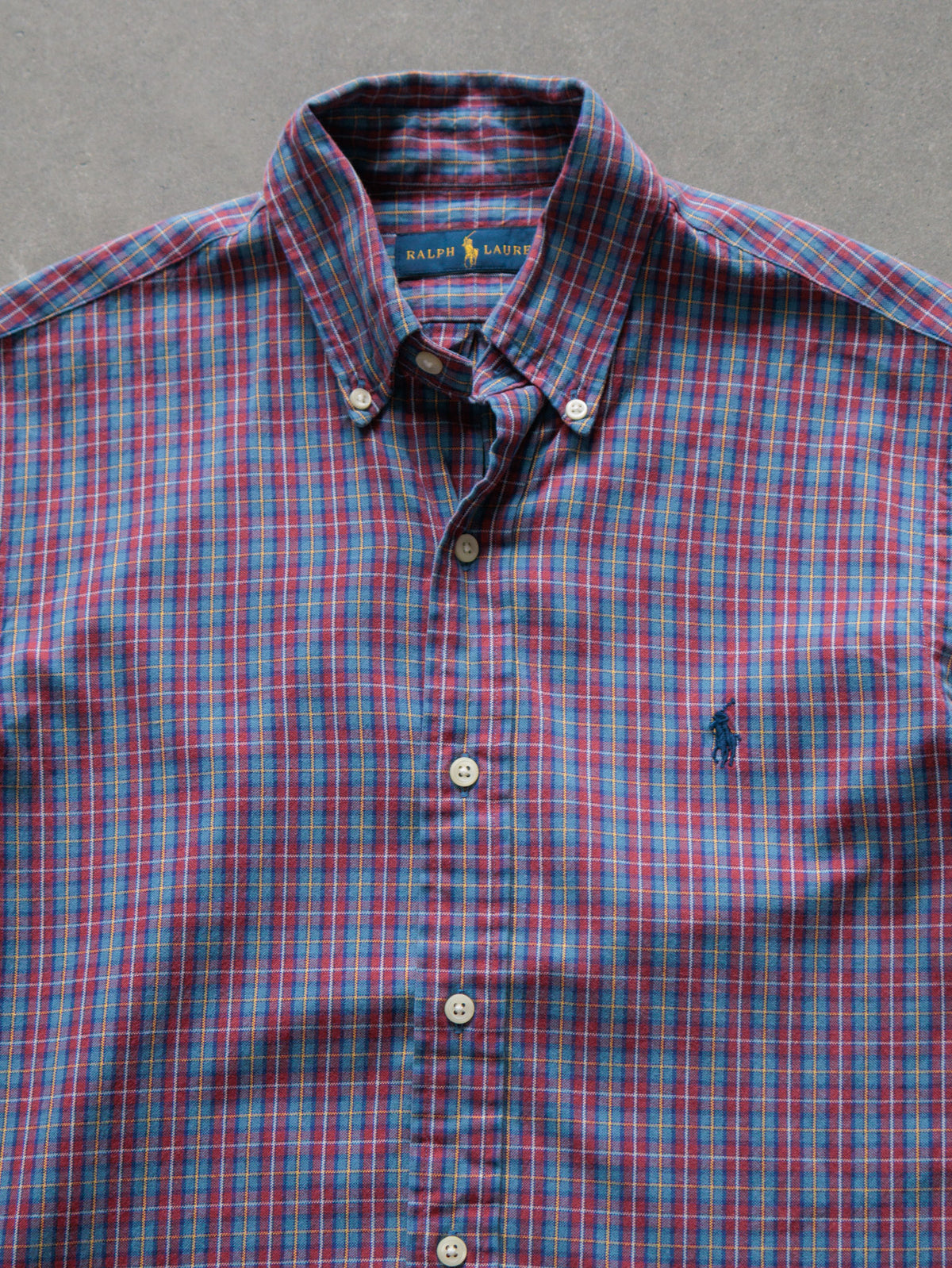 Vintage Blue Plaid Ralph Lauren Shirt (S)