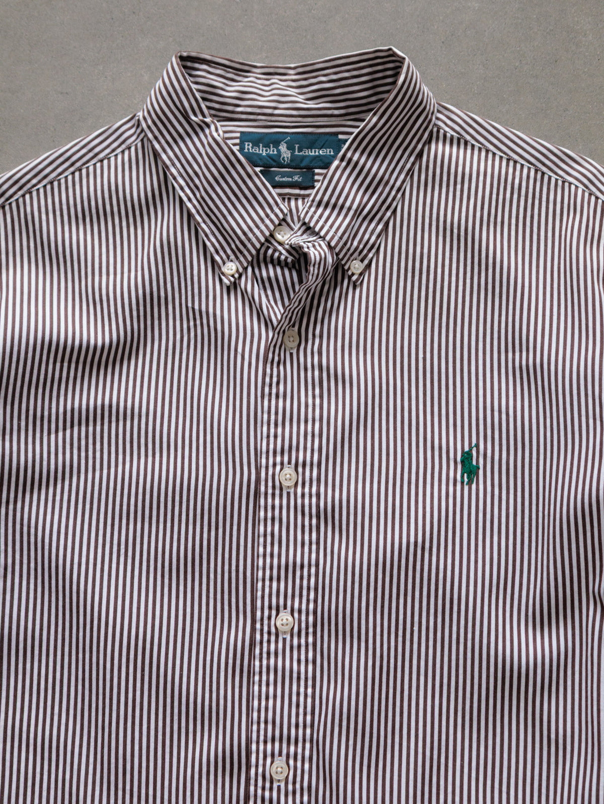 Vintage 00s Brown Striped Ralph Lauren Shirt (XL)
