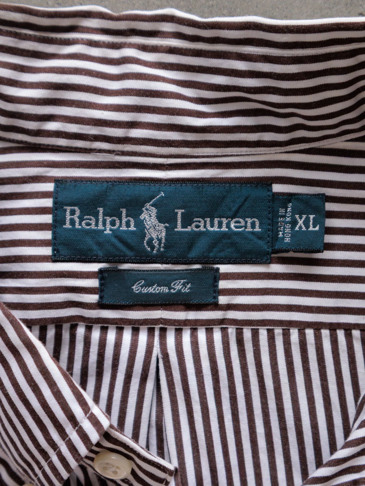 Vintage 00s Brown Striped Ralph Lauren Shirt (XL)