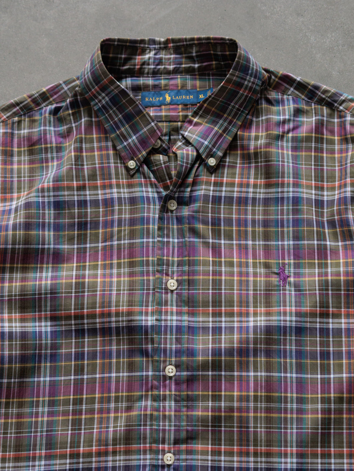 Vintage 00s Green Plaid Ralph Lauren Shirt (XL)