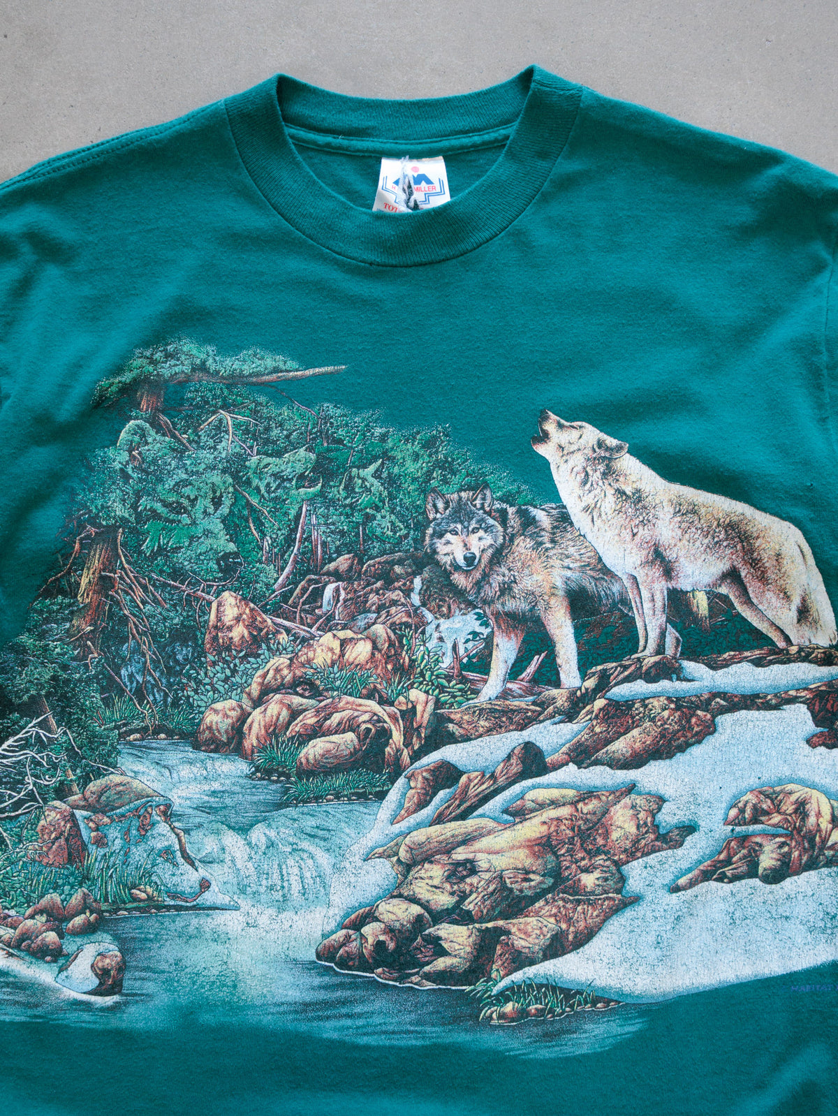 Vintage 90s Green Wolves Tee (M)