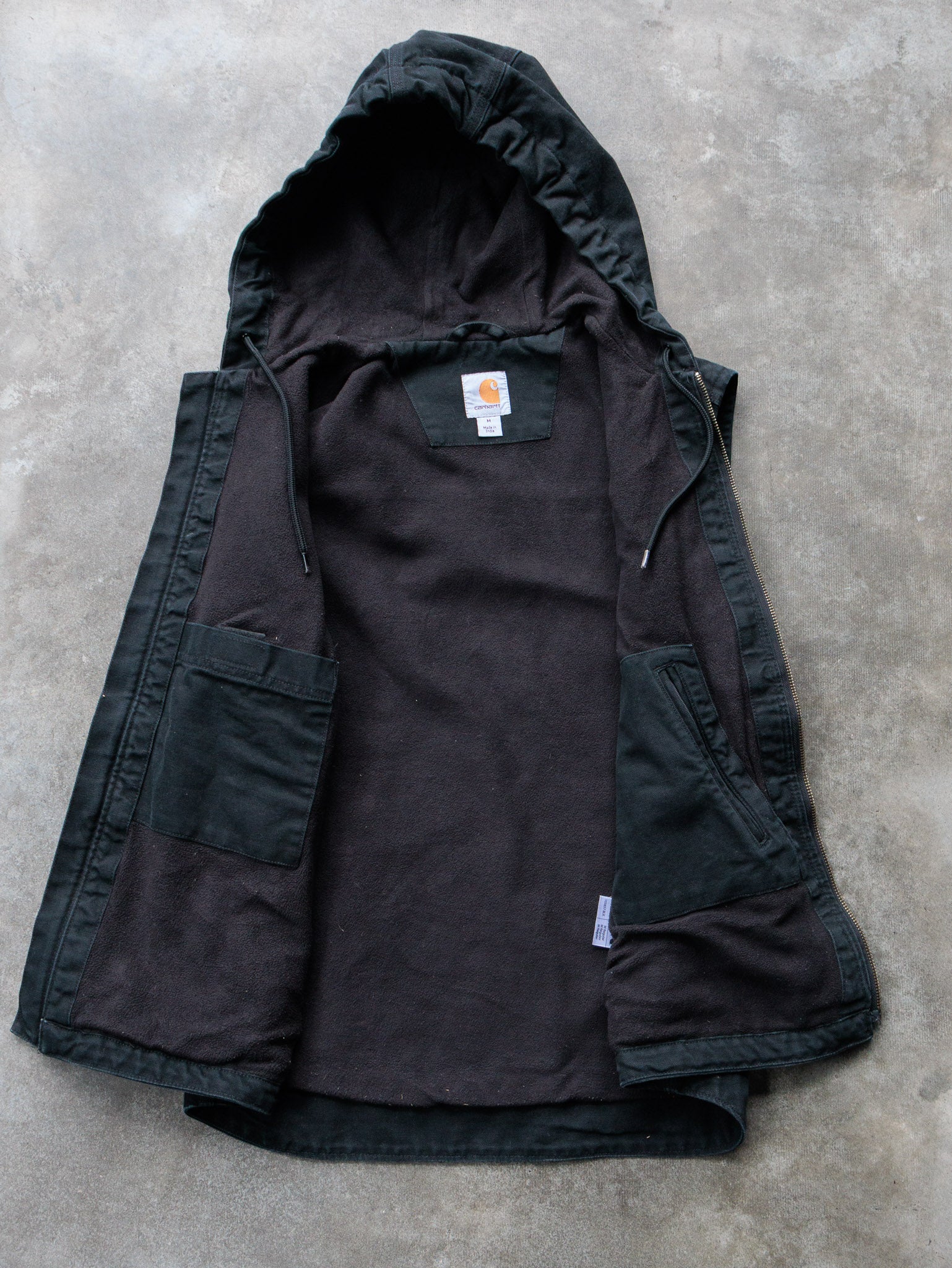 Vintage Carhartt Hooded Fleece-Lined Vest (M)