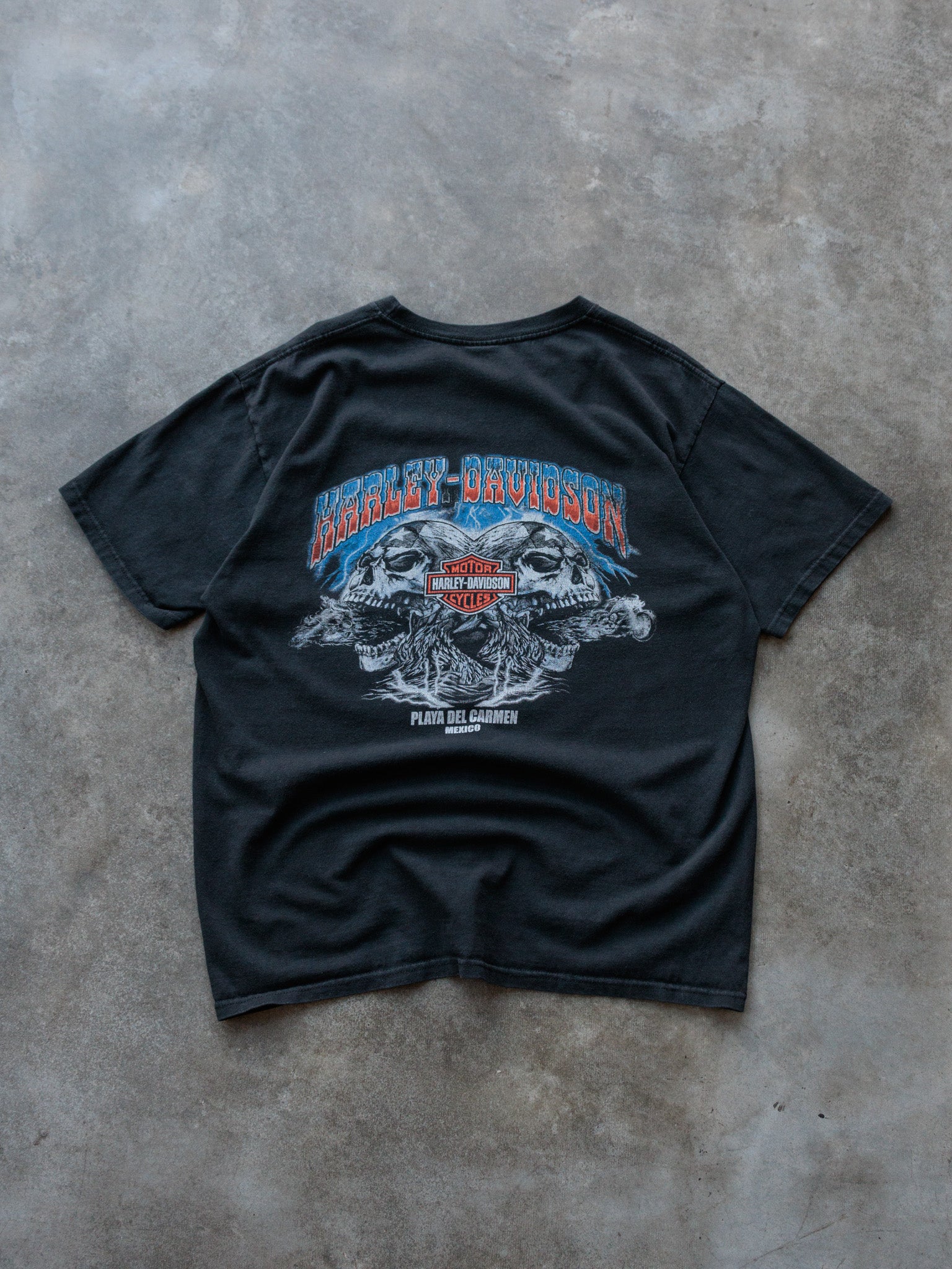 Vintage Black Harley-Davidson Playa Del Carmen Mexico Tee (L)