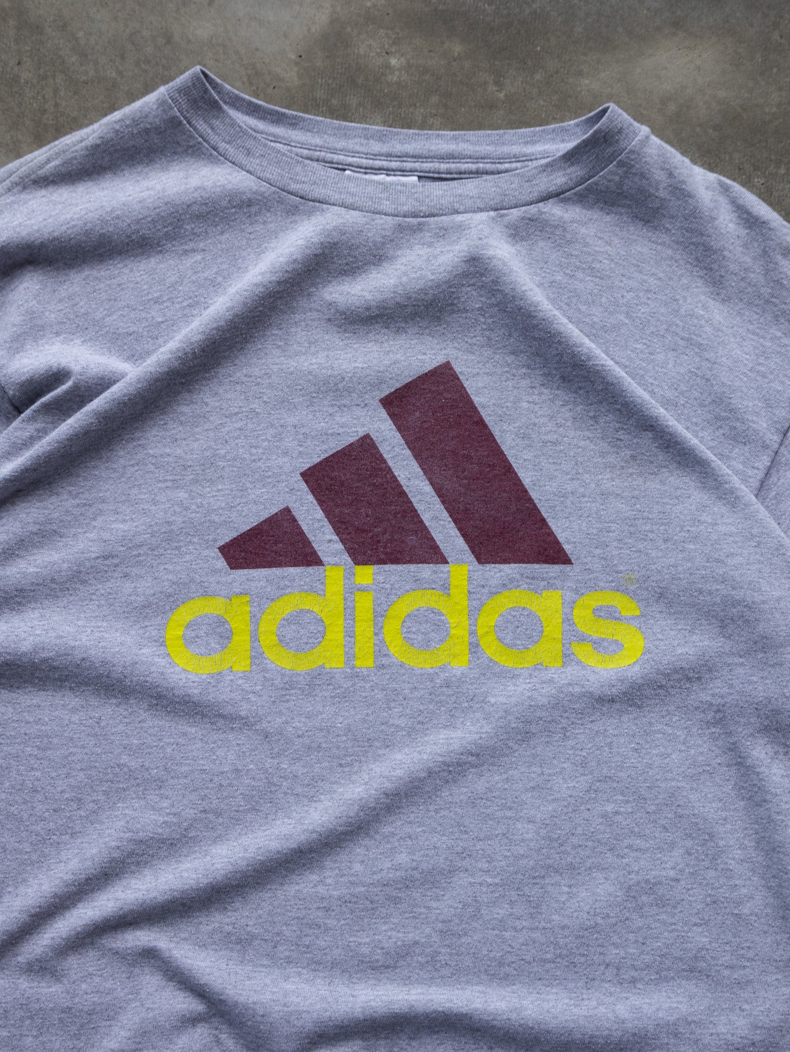 Vintage 00s Grey Adidas Logo Tee (M)