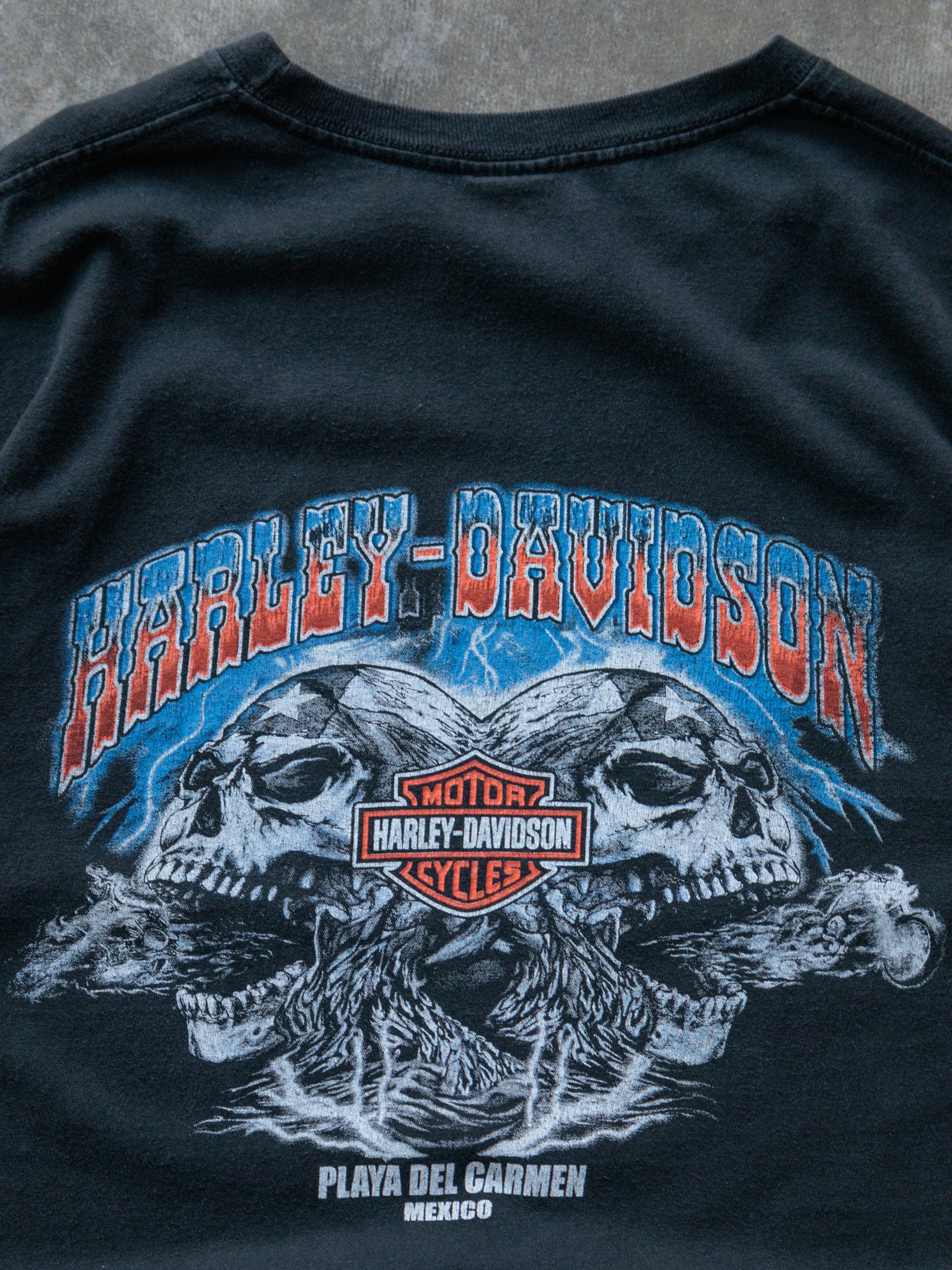 Vintage Black Harley-Davidson Playa Del Carmen Mexico Tee (L)