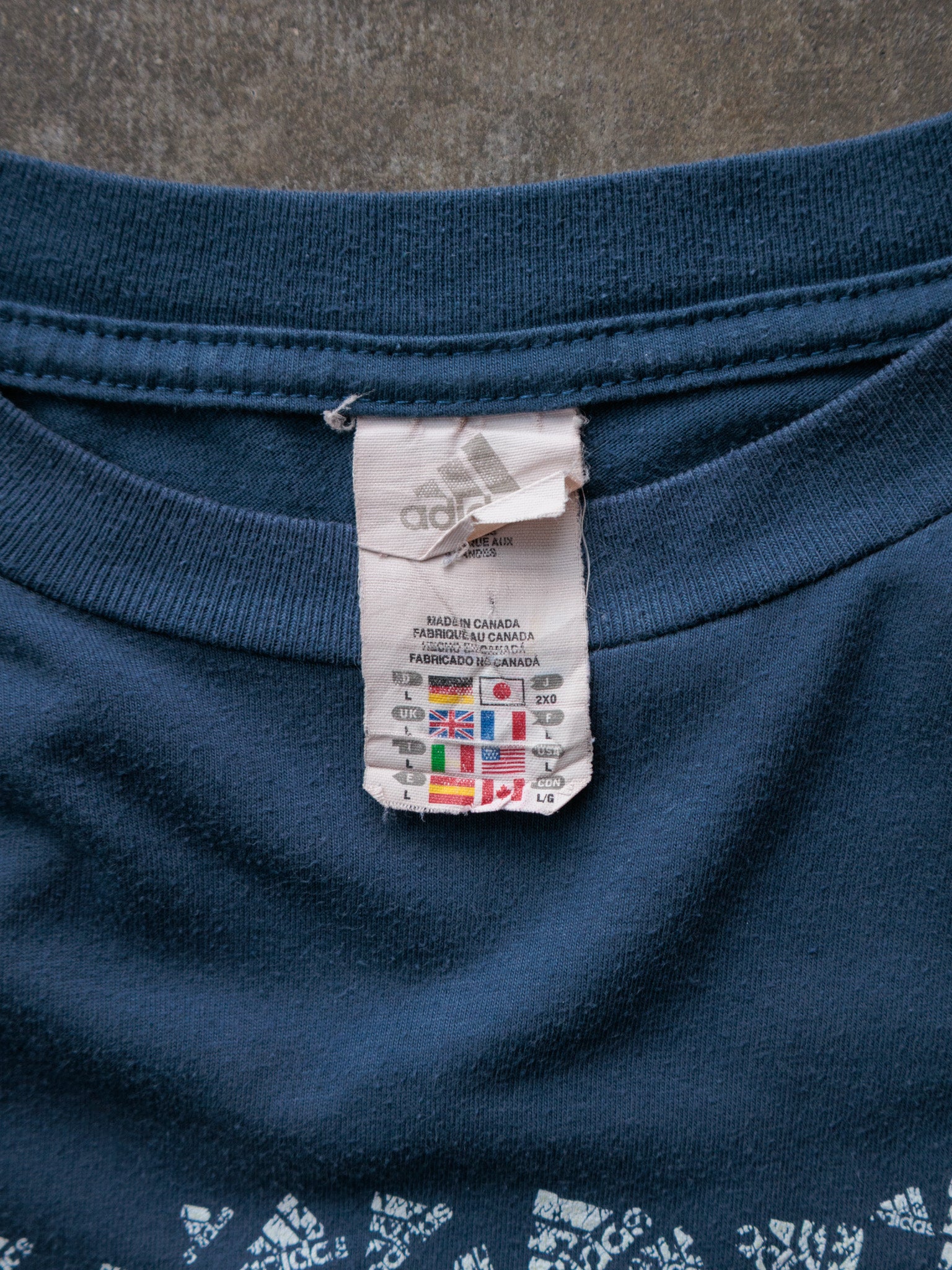 Vintage 90s Navy Adidas Long Sleeve Tee (L)