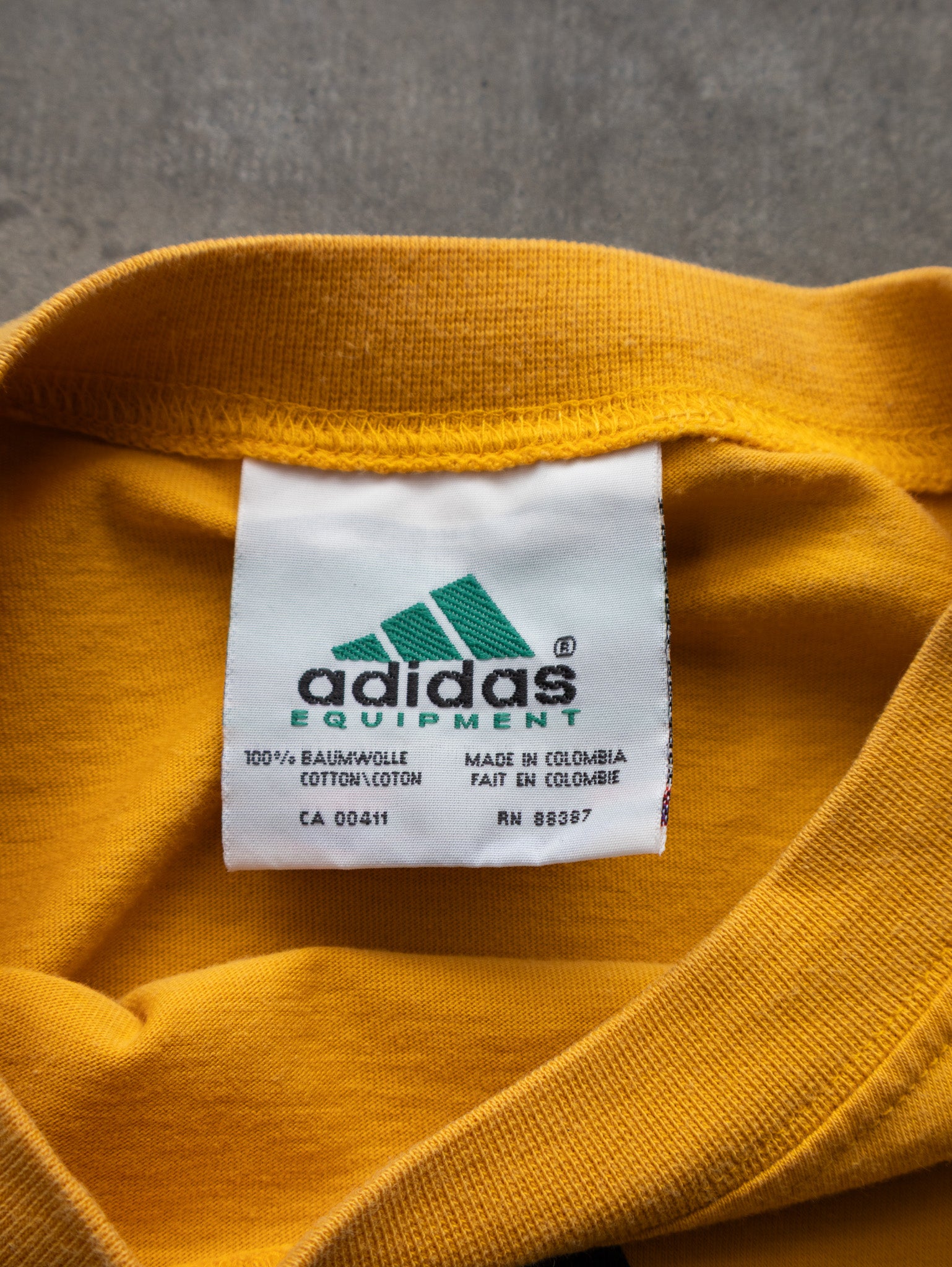 Vintage 90s Yellow Adidas Equipment Tee (S)