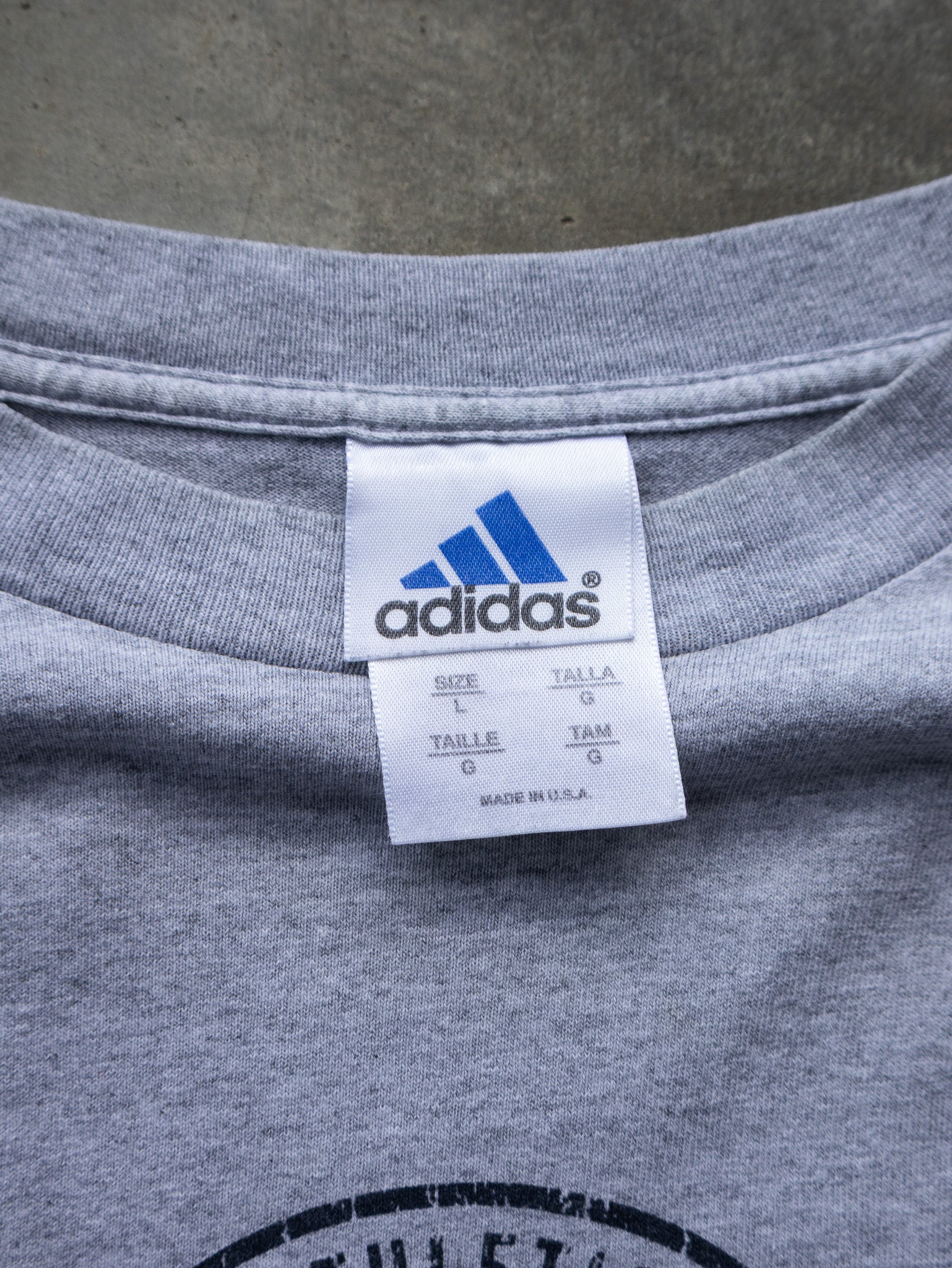 Vintage 90s Grey Adidas Graphic Long Sleeve (L)