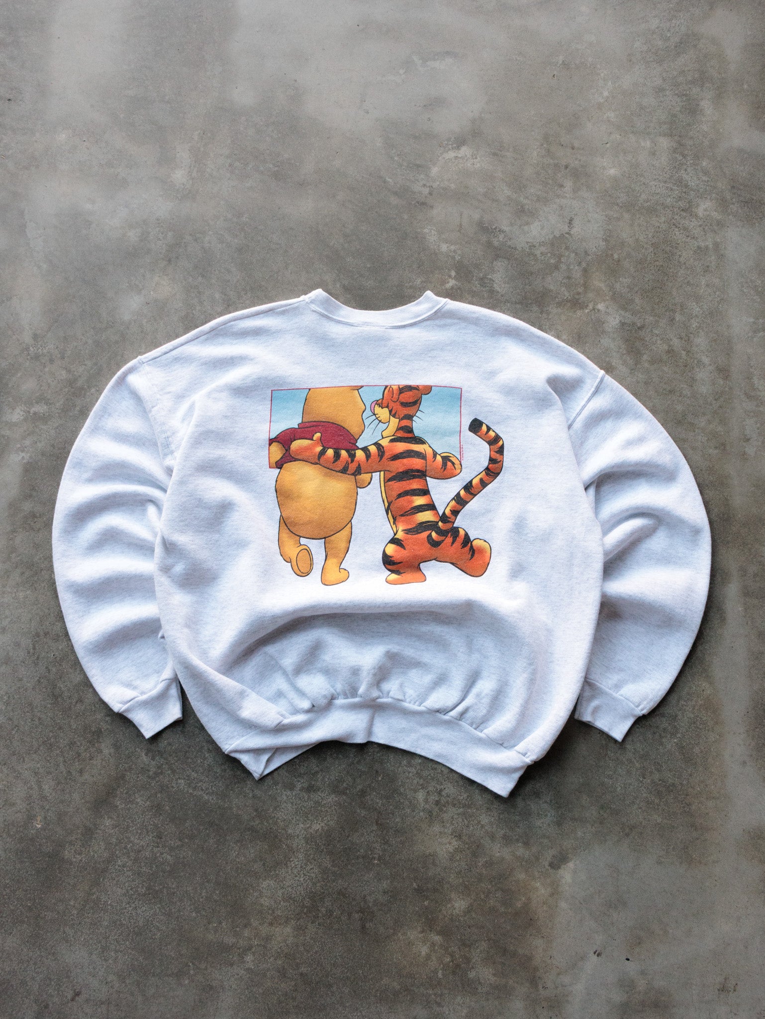 Vintage 90s Grey Disney Tigger & Pooh Sweatshirt (18-20Y)