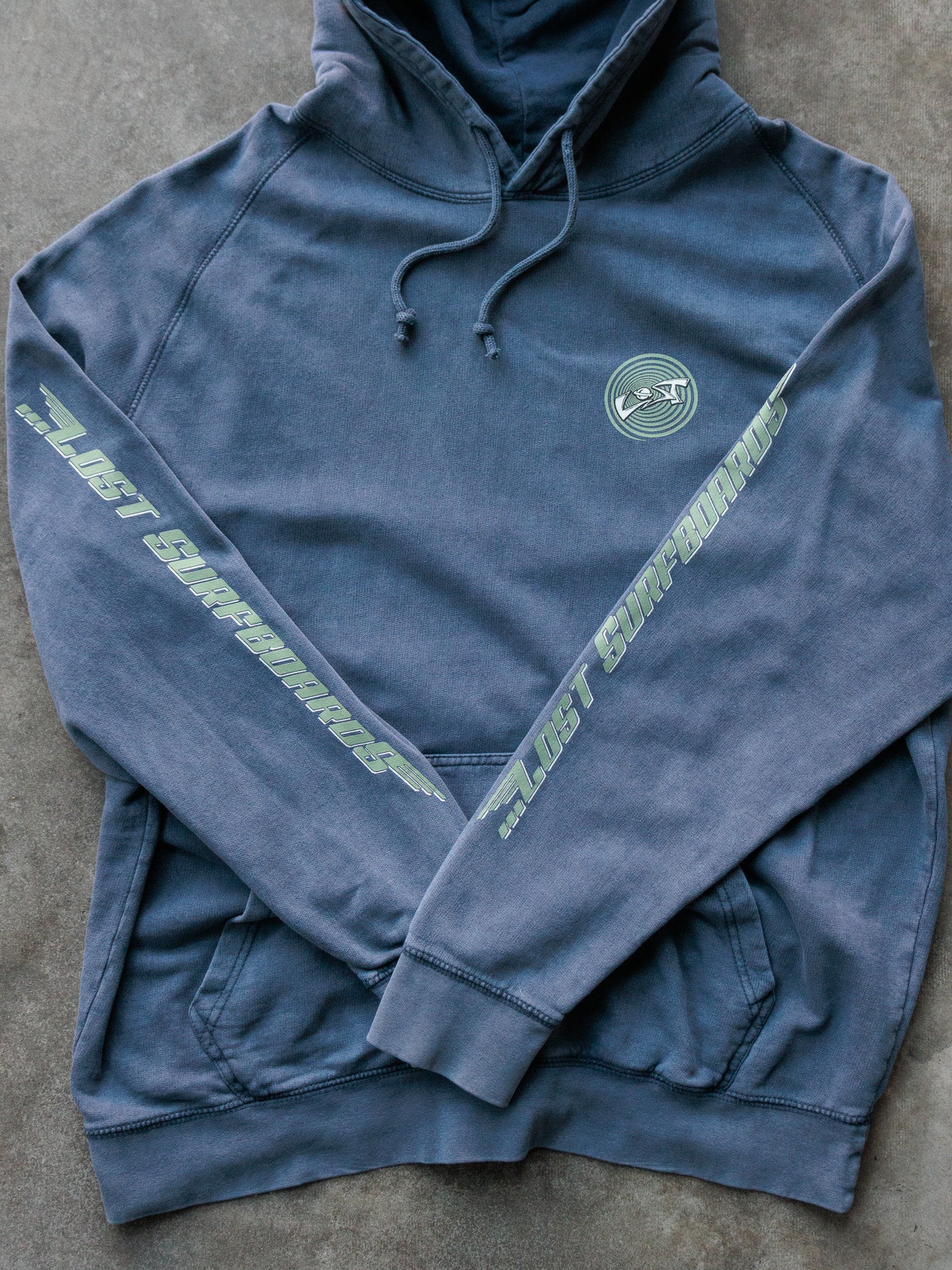 Vintage Blue Lost Surfboards Hoodie (XL)