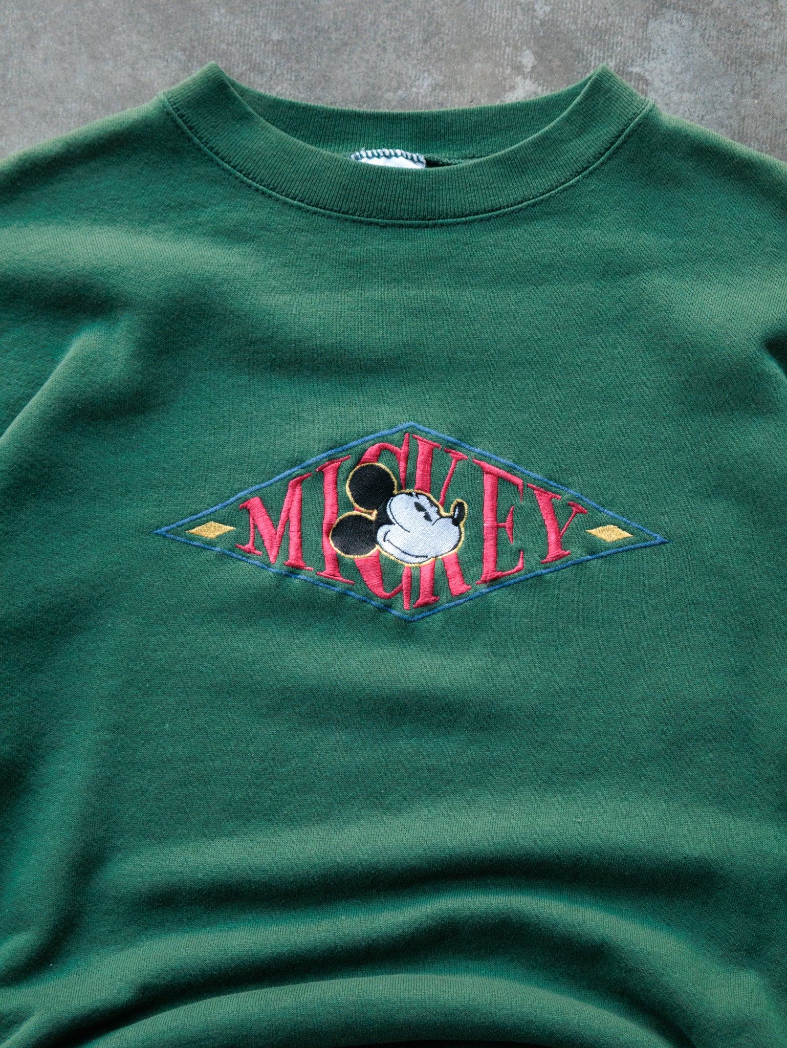 Vintage 90s Green Mickey Mouse Sweatshirt (L)