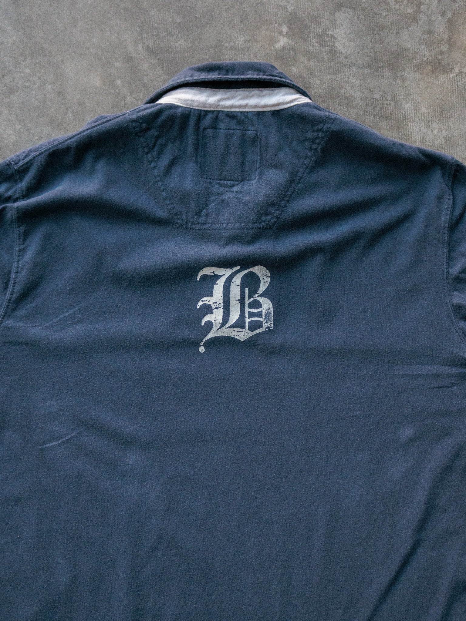 Vintage 90s Navy B.U.M. Equipment Fleece Rugby Shirt (XL)