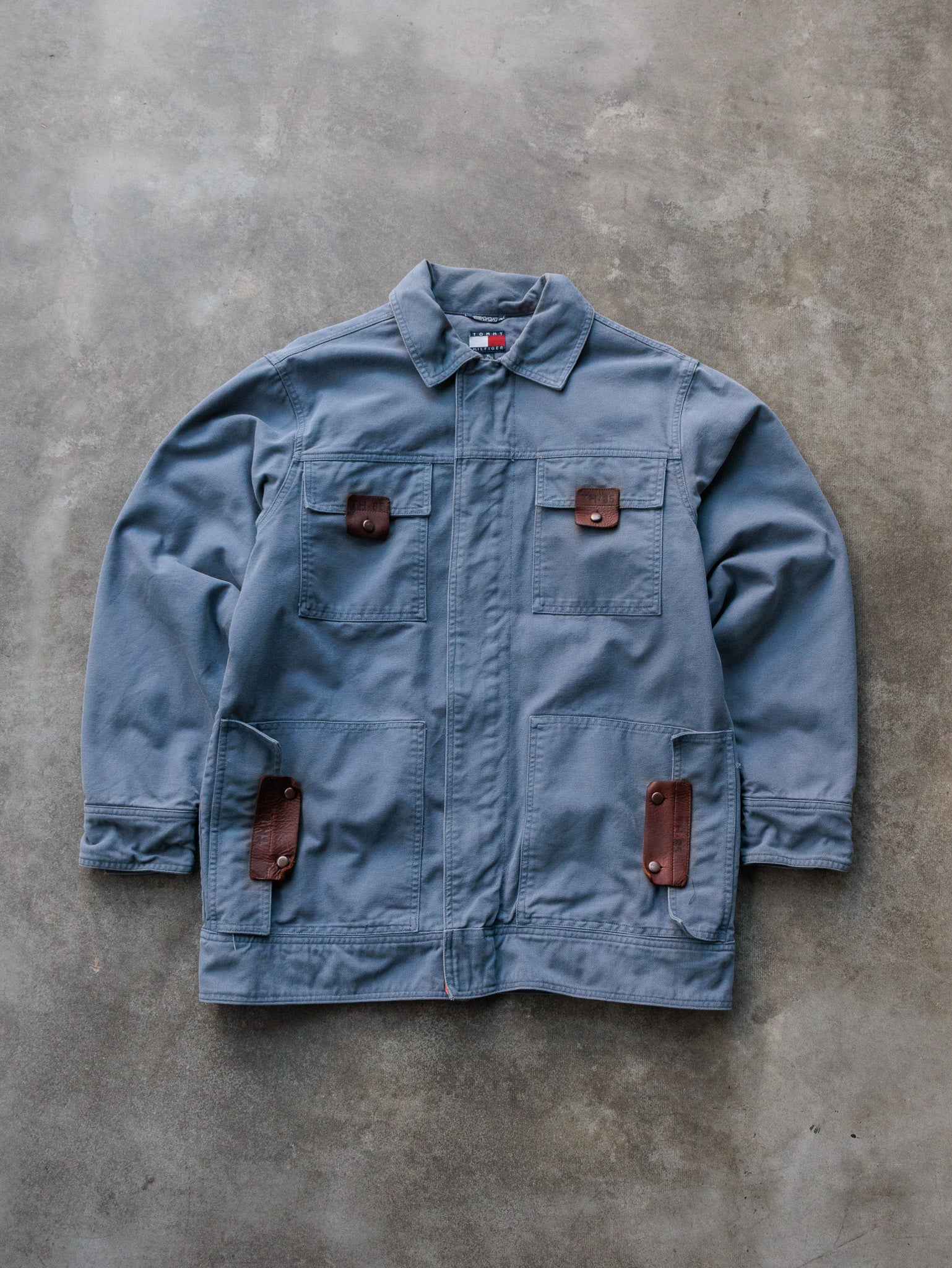 Vintage 00s Grey Tommy Hilfiger Canvas Jacket (XL)