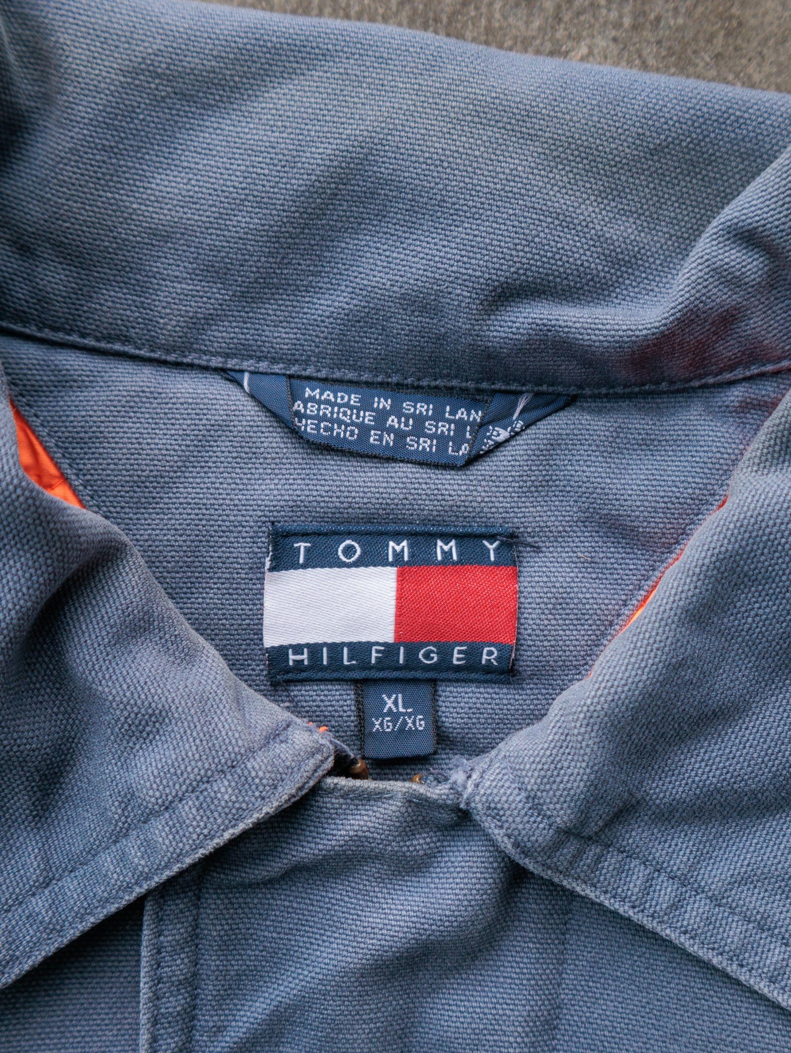 Vintage 00s Grey Tommy Hilfiger Canvas Jacket (XL)