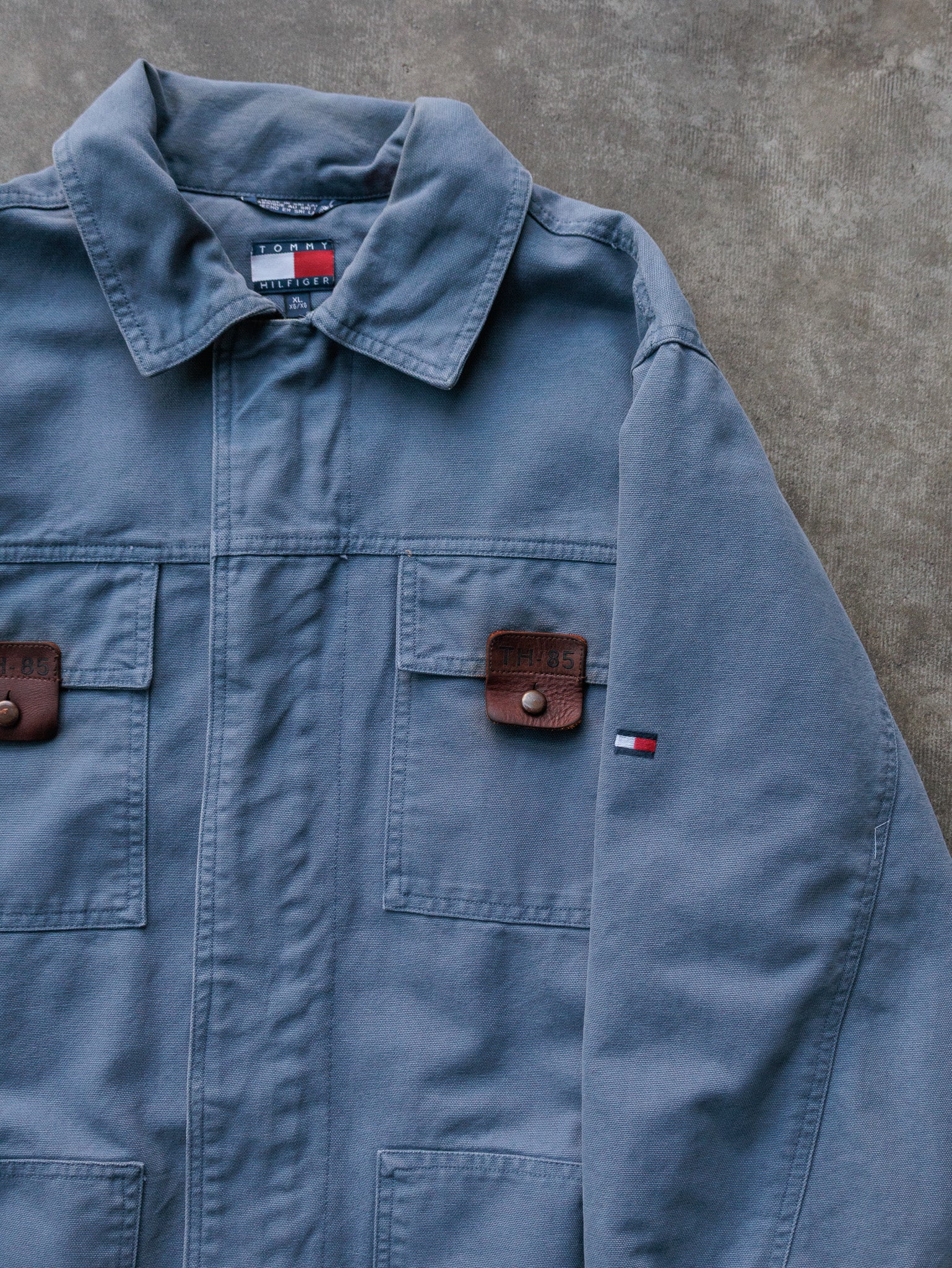 Vintage 00s Grey Tommy Hilfiger Canvas Jacket (XL)