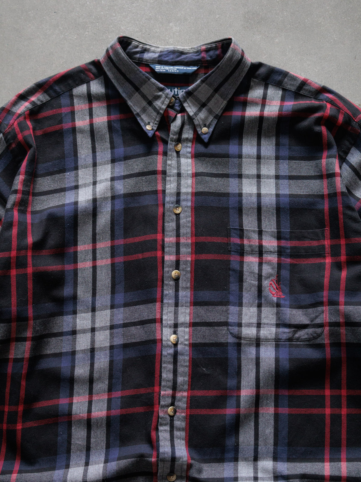 Vintage 00s Black Plaid Nautica Flannel Shirt (XL)