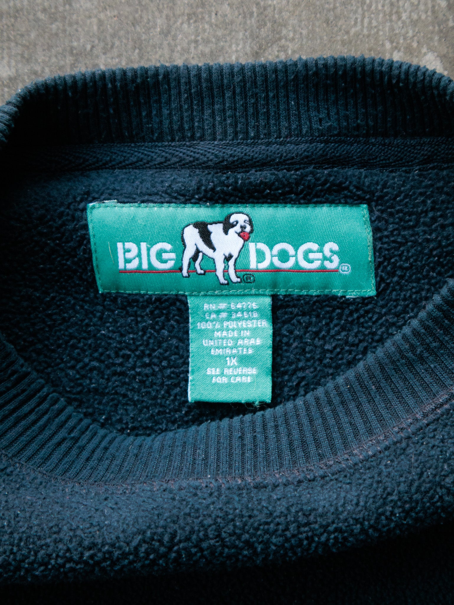 Vintage 00s Navy Big Dogs Fleece Sweatshirt (XL)