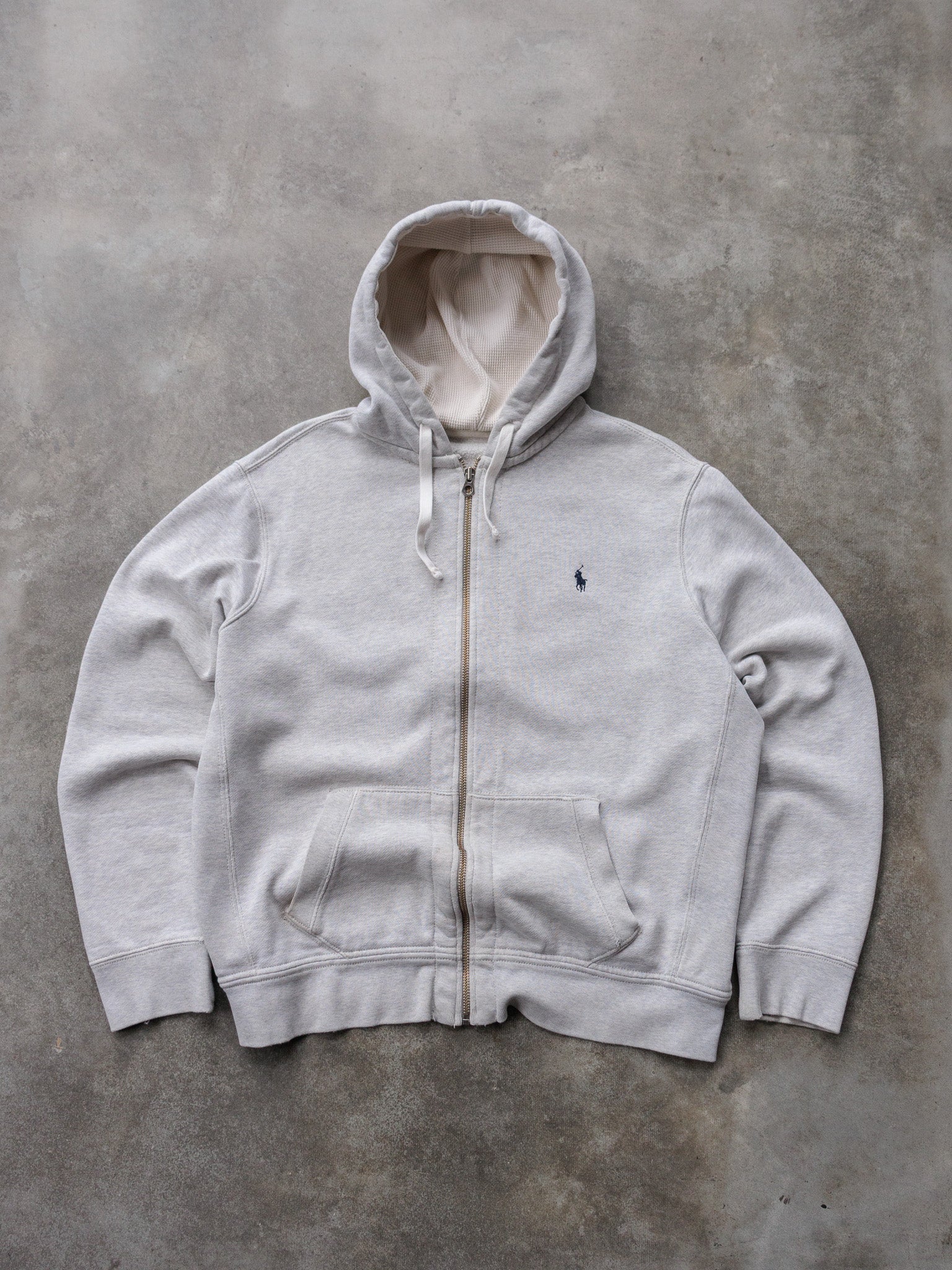 Vintage Grey Polo Ralph Lauren Full Zip Hoodie (-)