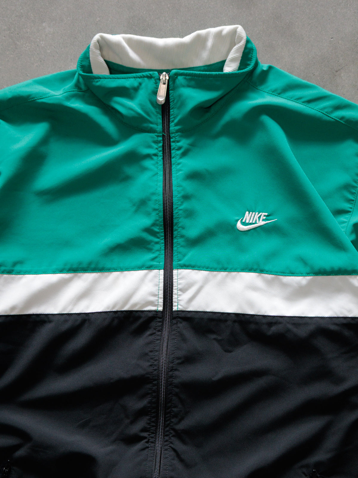 Vintage 00s Green Nike Colourblock Windbreaker (2XL)