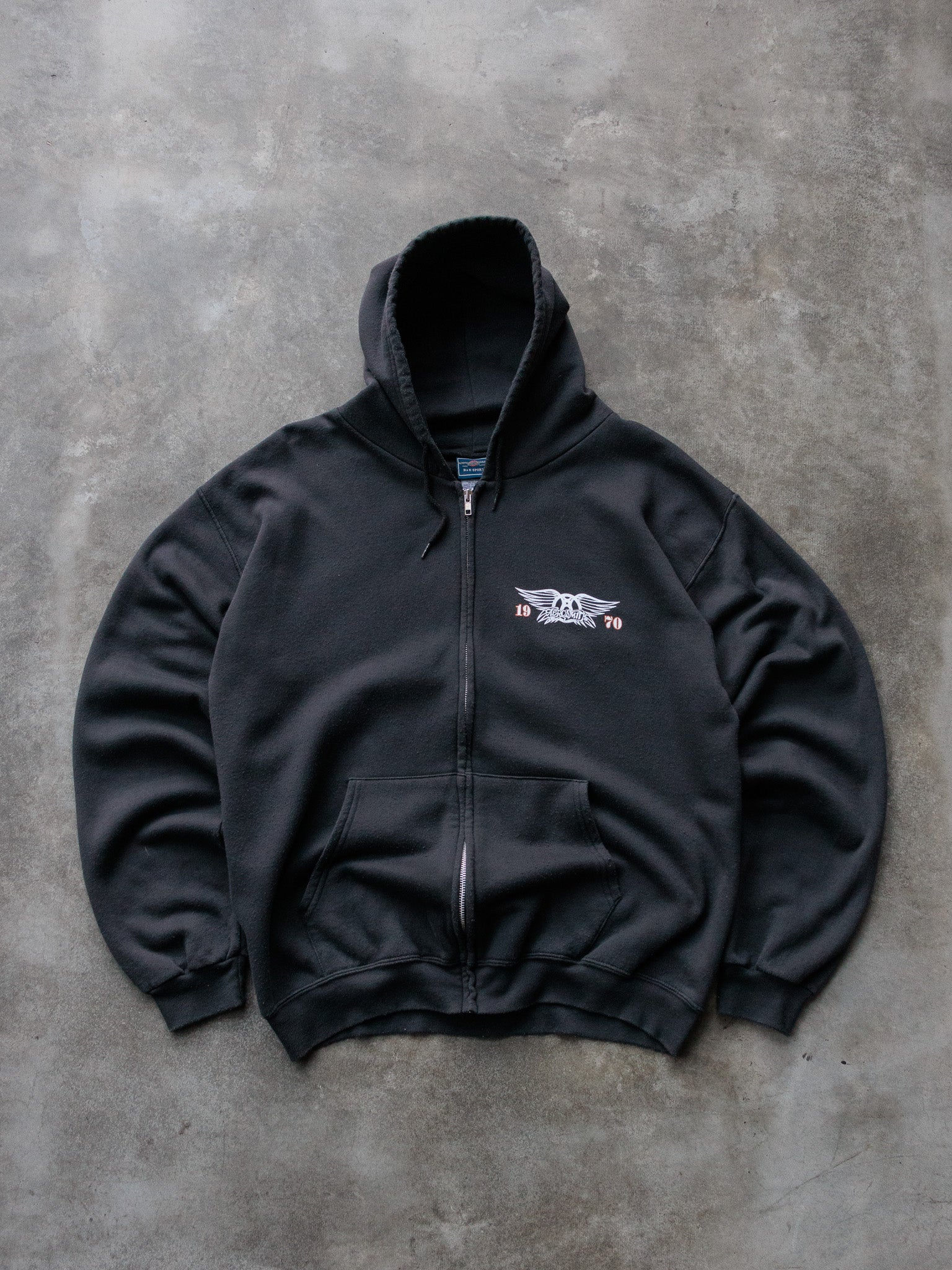 Vintage 00s Black Aerosmith Boston Full Zip Hoodie (L)