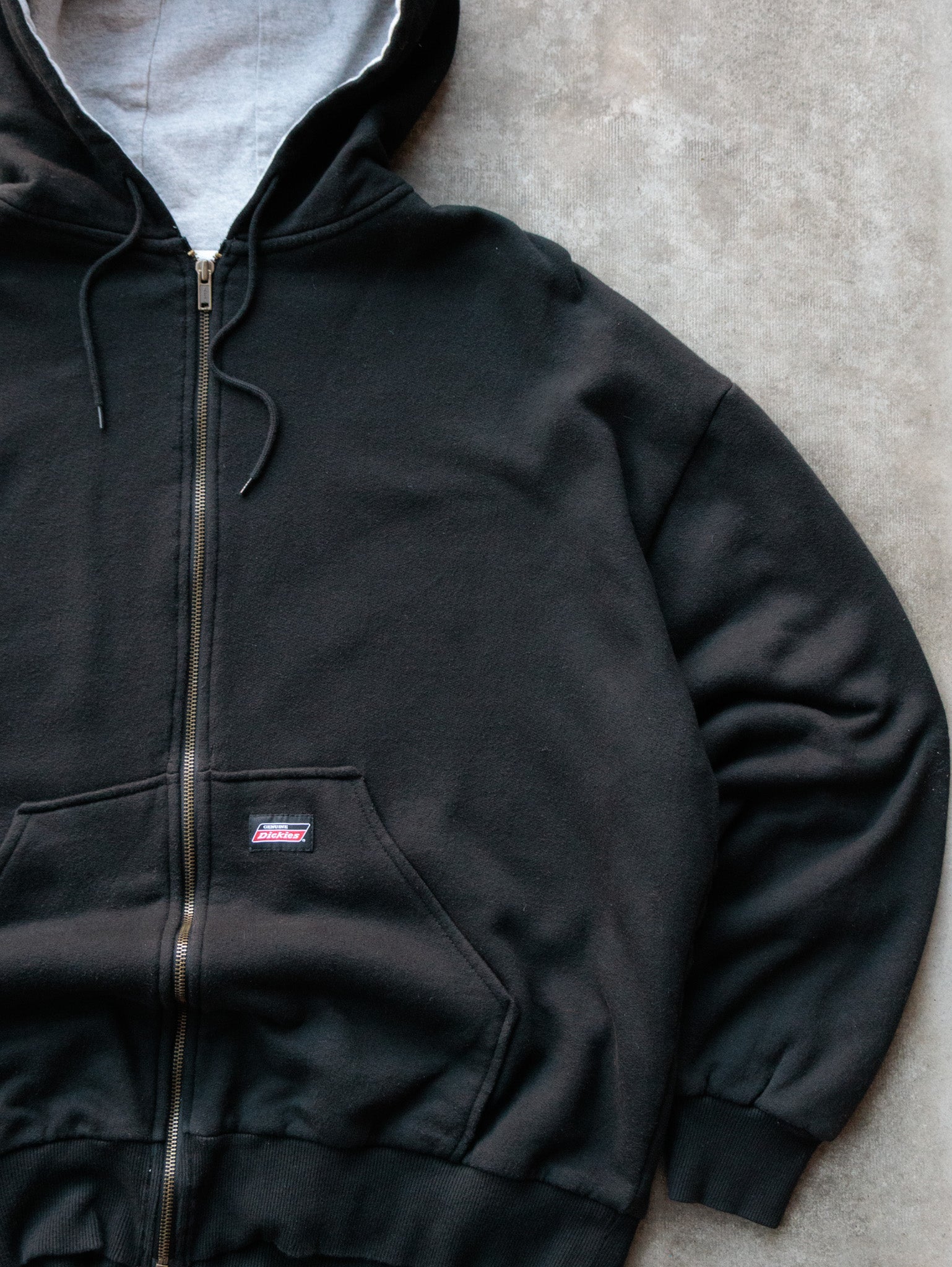 Vintage Black Dickies Zip Hoodie (XL)