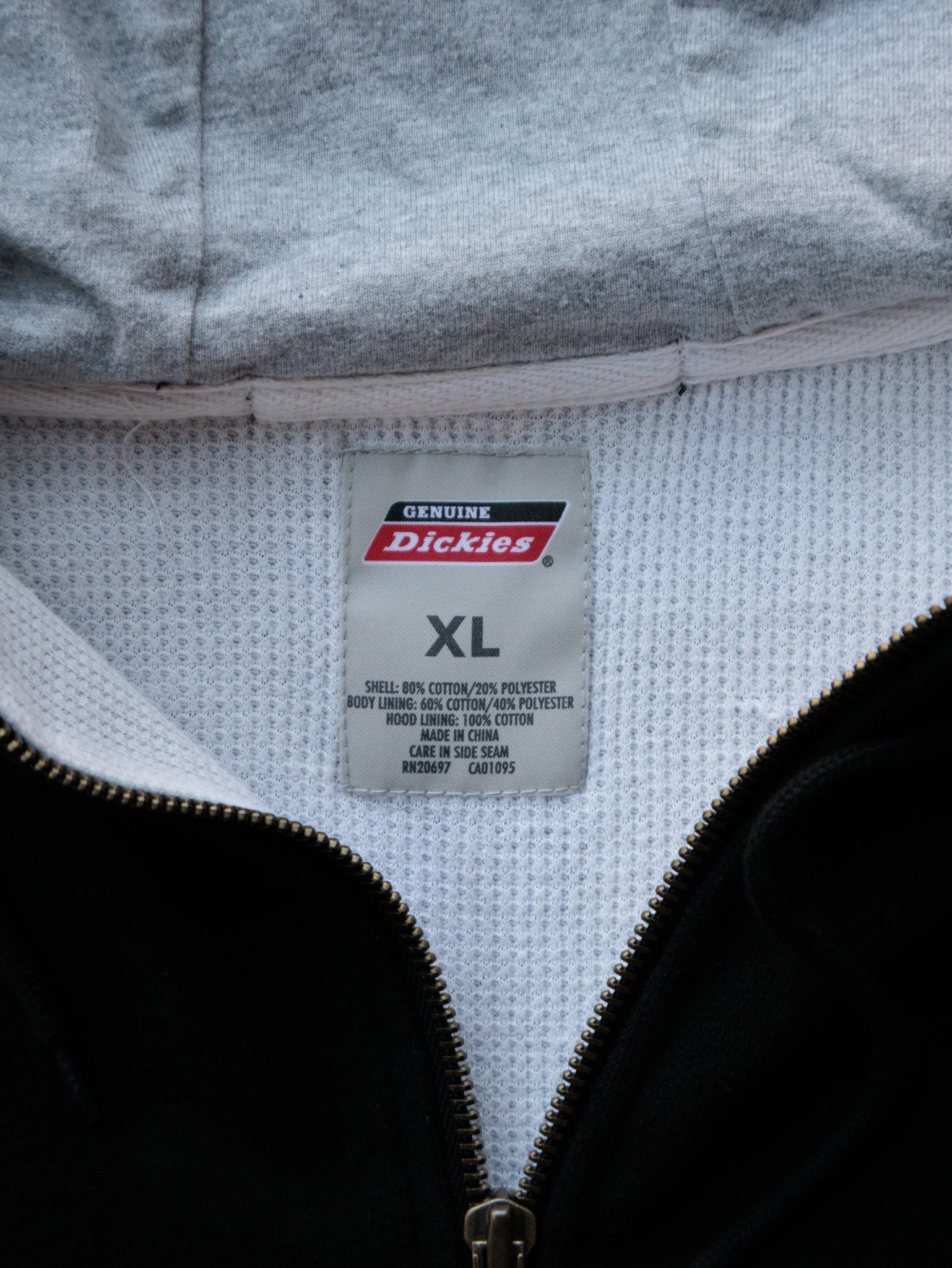 Vintage Black Dickies Zip Hoodie (XL)