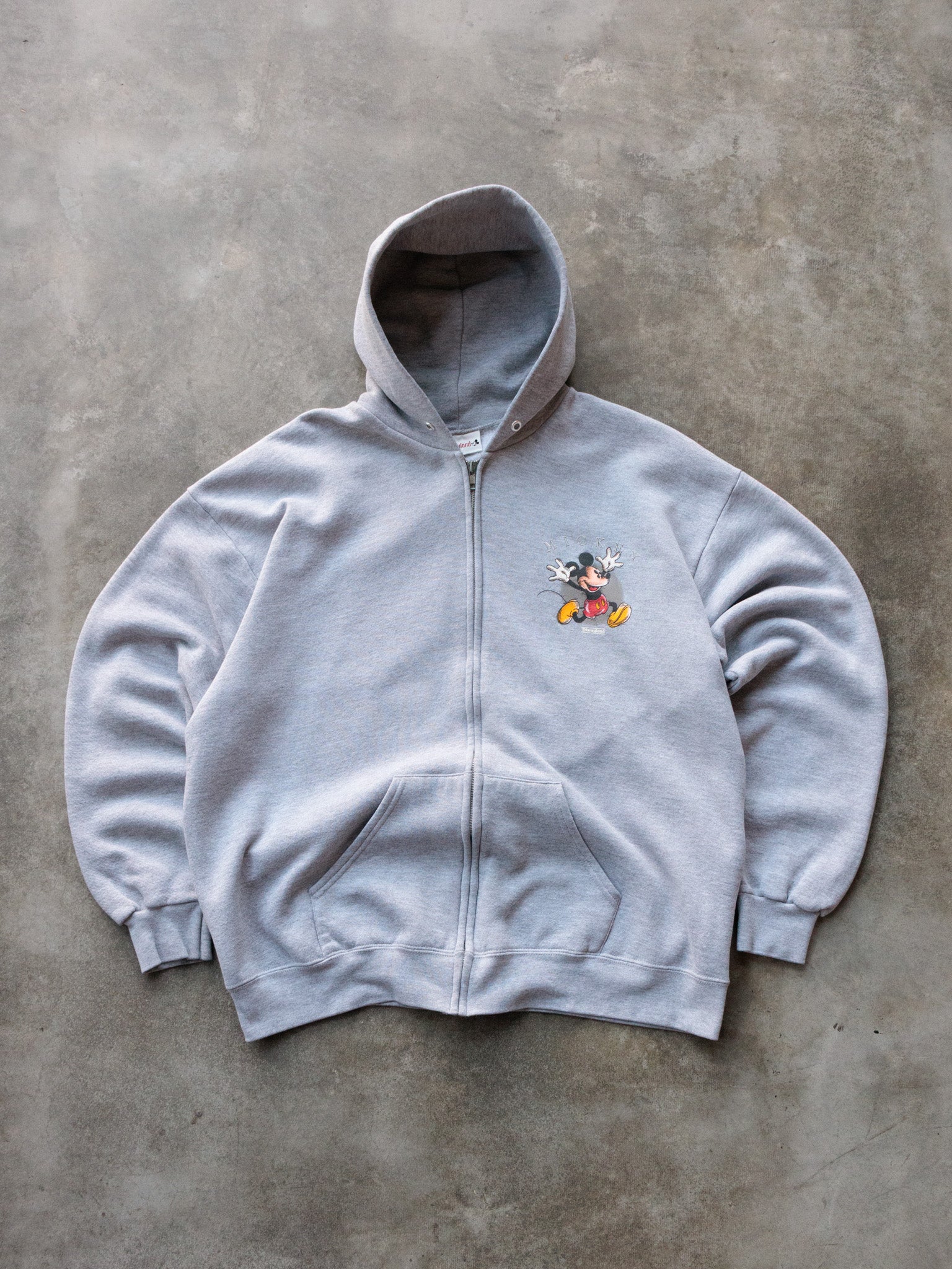 Vintage 00s Grey Disneyland Mickey Mouse Full Zip Hoodie (XL)
