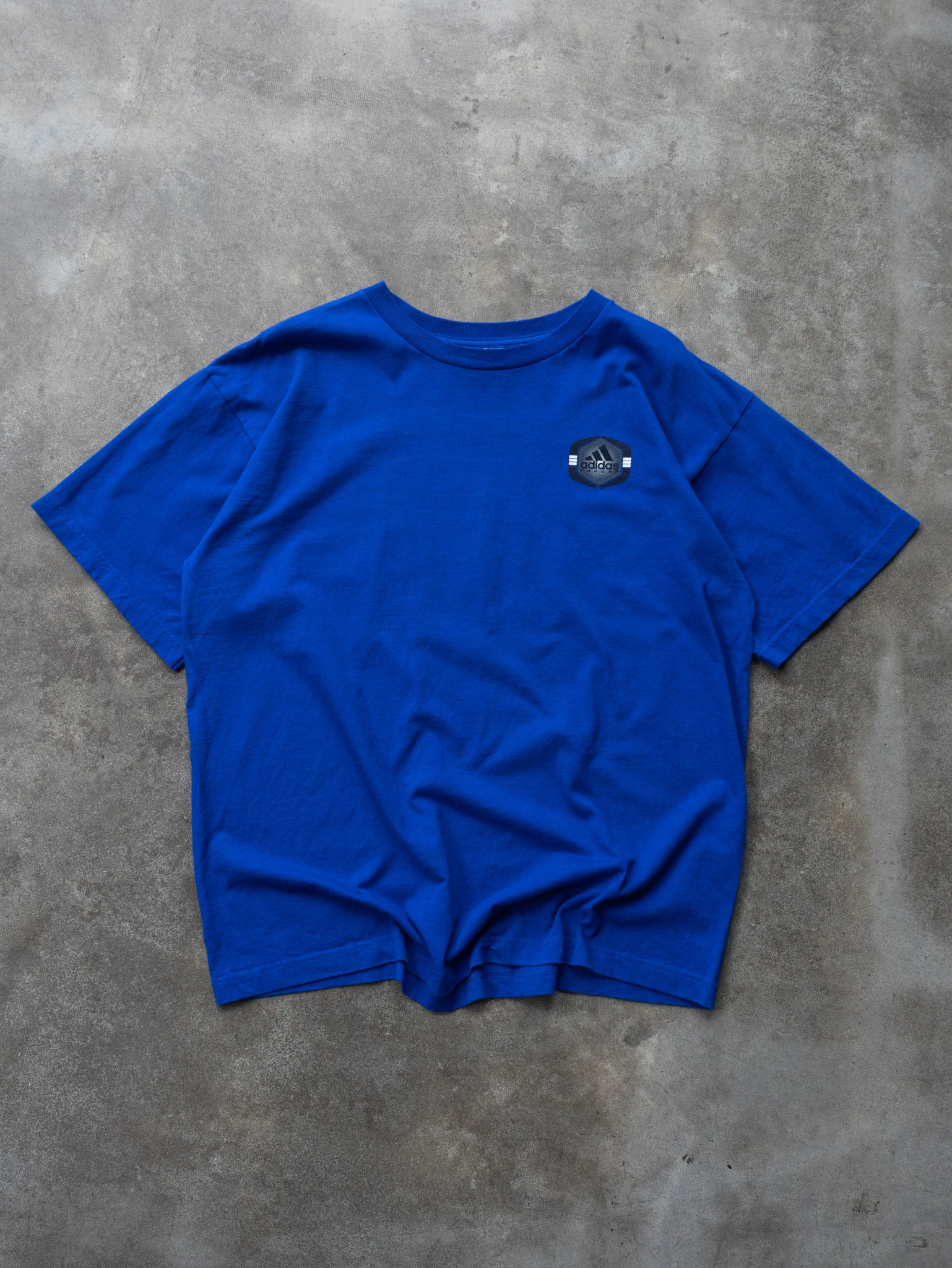 Vintage 00s Blue Adidas Soccer Graphic Tee (L)