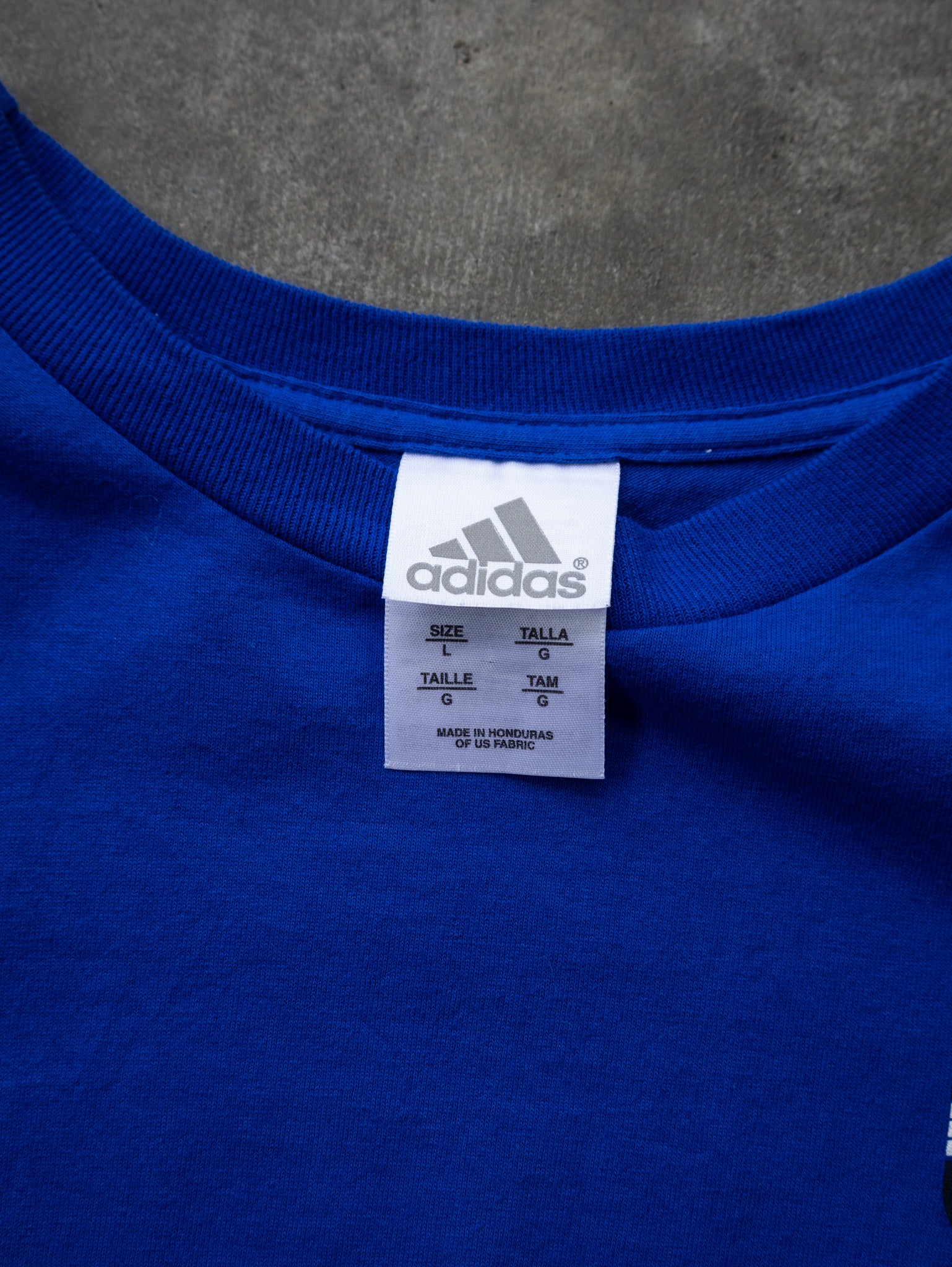 Vintage 00s Blue Adidas Soccer Graphic Tee (L)
