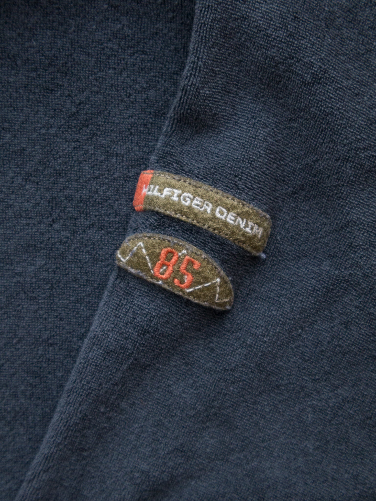 Vintage Tommy Hilfiger Terry Cloth V-Neck Sweatshirt (L)