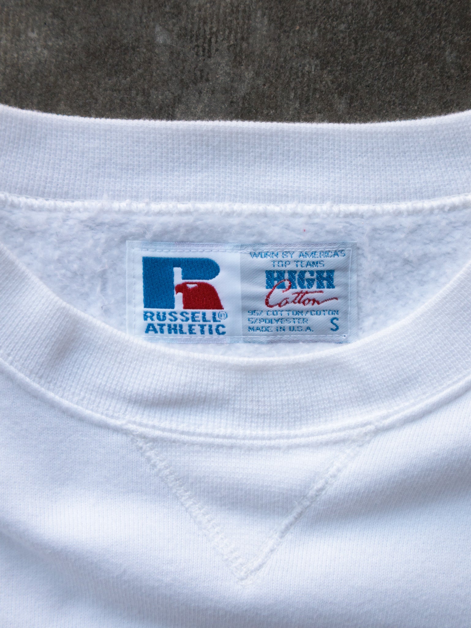 Vintage 90s Russell White NFL Shield Sweatshirt (S)
