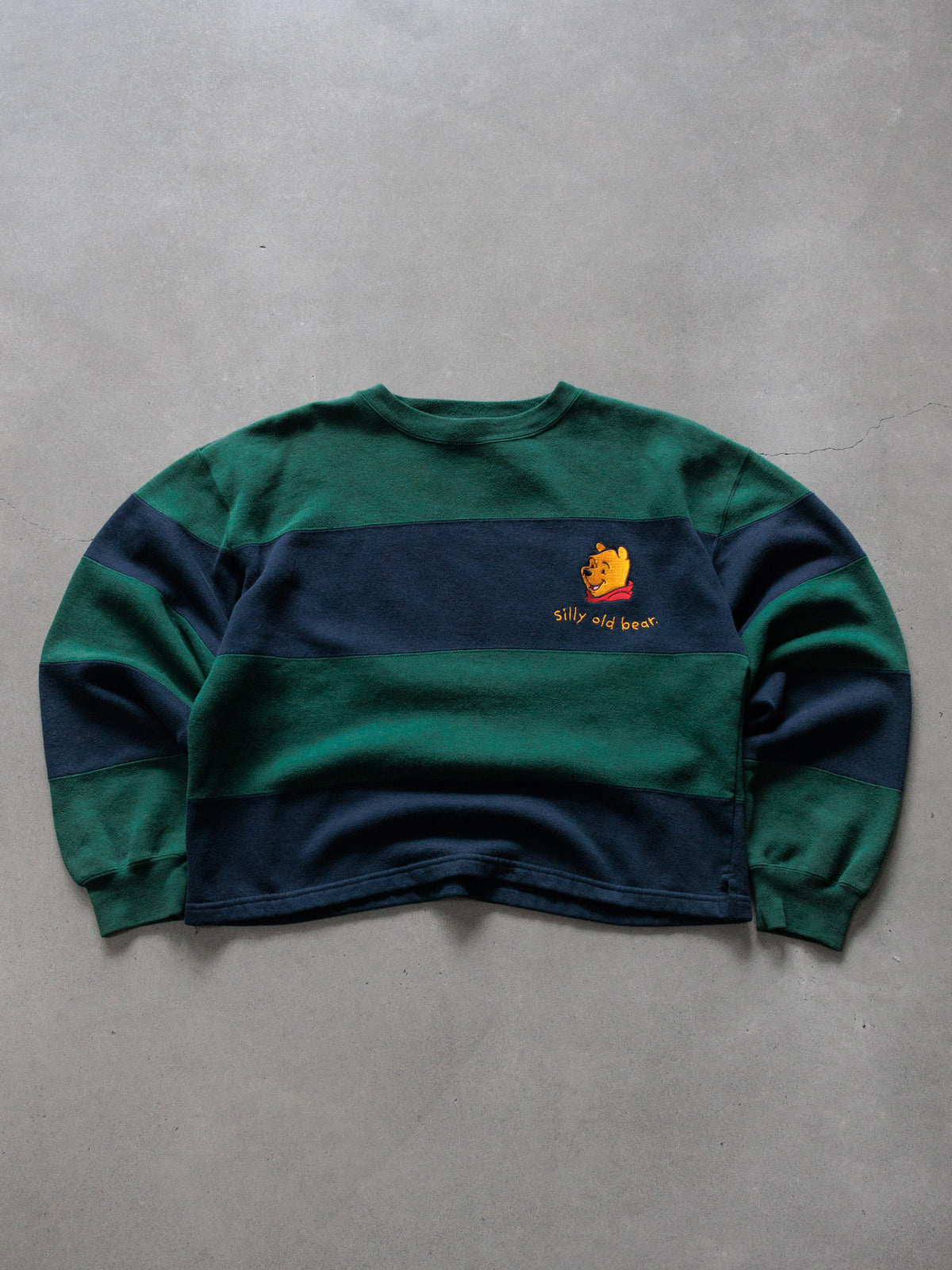 Vintage 90s Green Striped Disney Winnie the Pooh Sweatshirt (L)