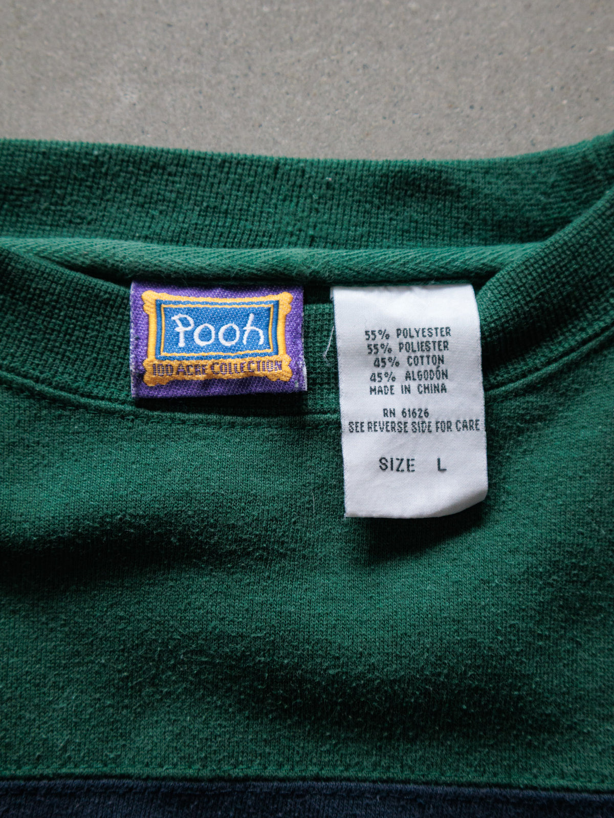 Vintage 90s Green Striped Disney Winnie the Pooh Sweatshirt (L)
