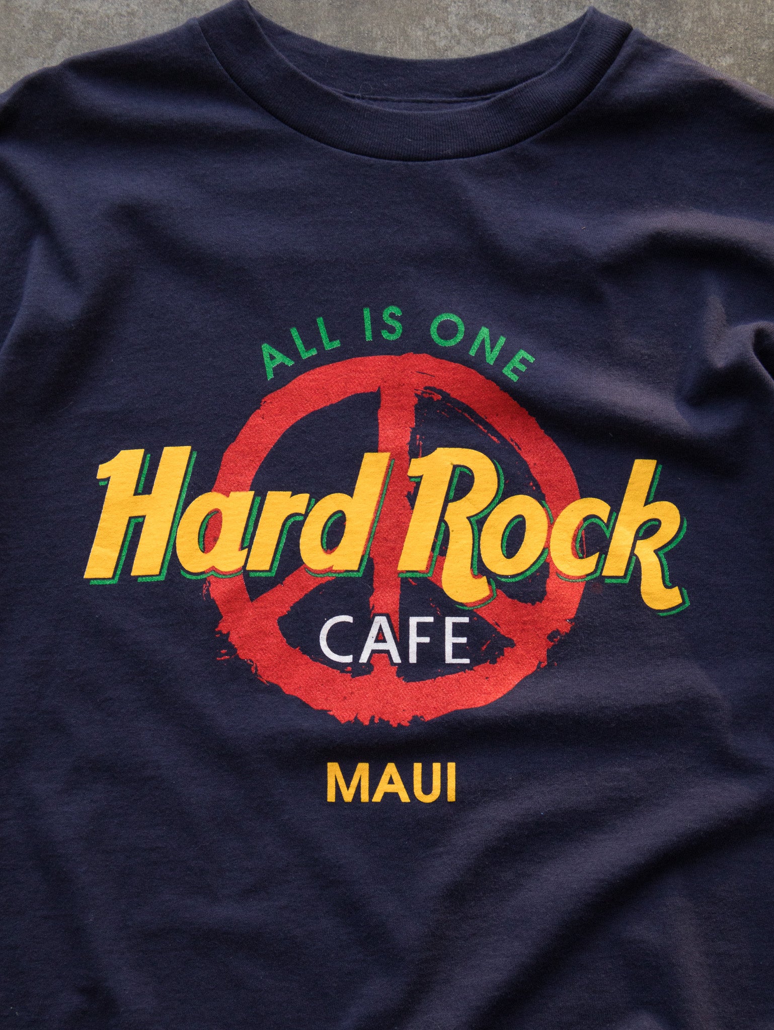 Vintage 90s Navy Hard Rock Cafe Maui Peace Tee (XL)
